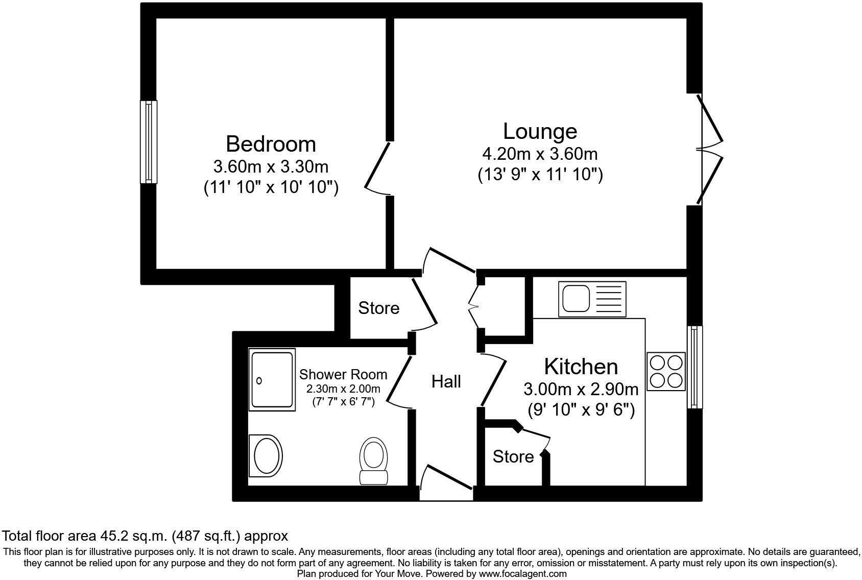 Floorplan of 1 bedroom  Flat for sale, Stanley Close, Wolverhampton, West Midlands, WV11