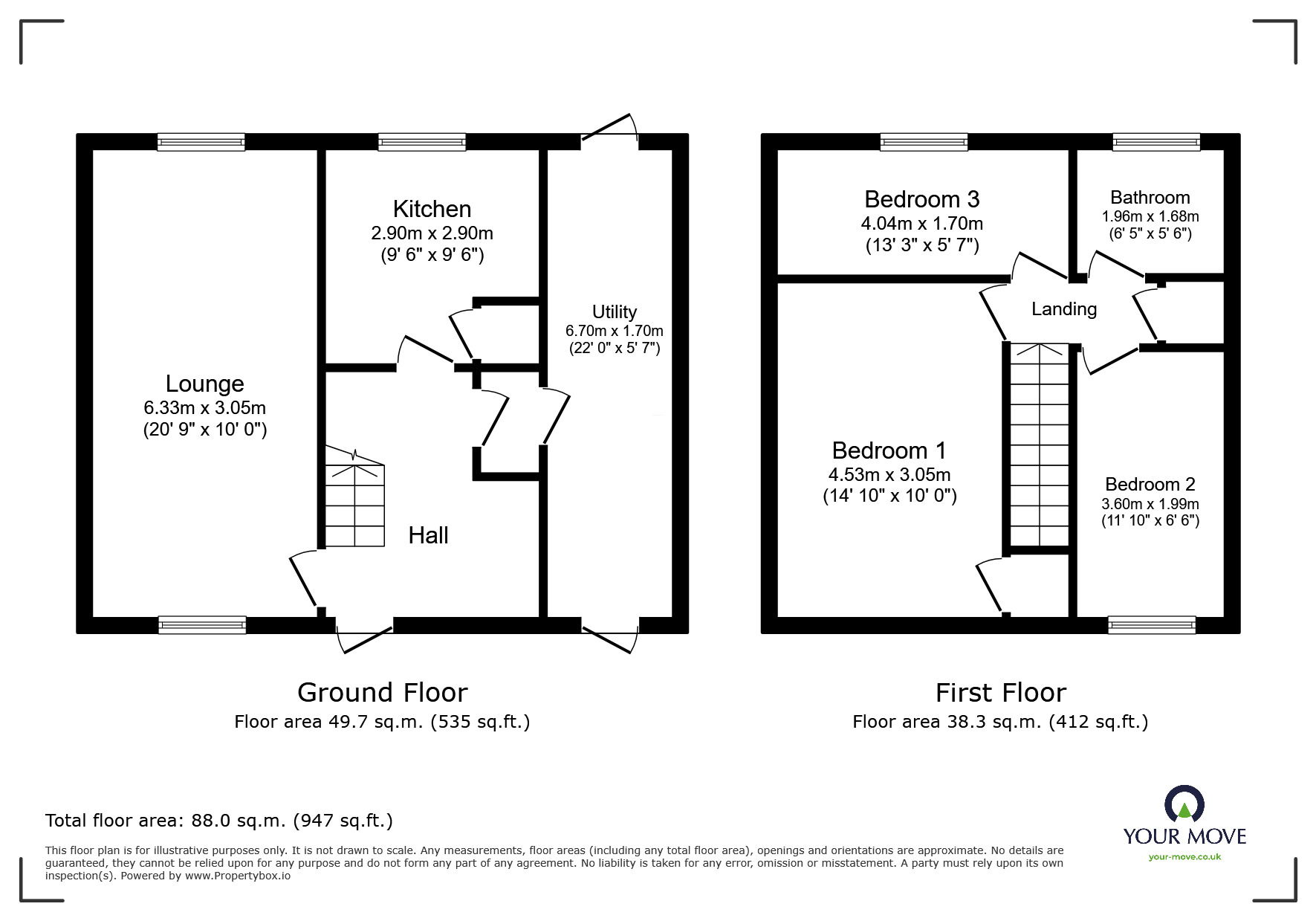 Floorplan of 3 bedroom Semi Detached House for sale, Snape Road, Wolverhampton, West Midlands, WV11