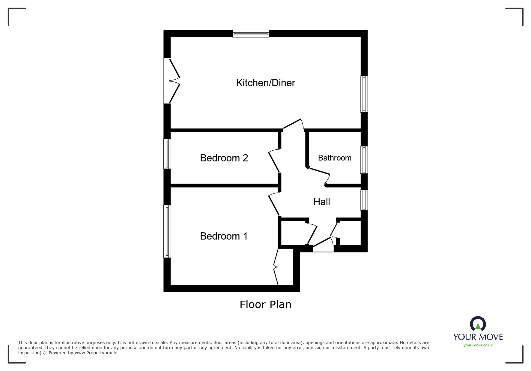 Floorplan of 2 bedroom  Flat to rent, Hough Way, Essington, Staffordshire, WV11