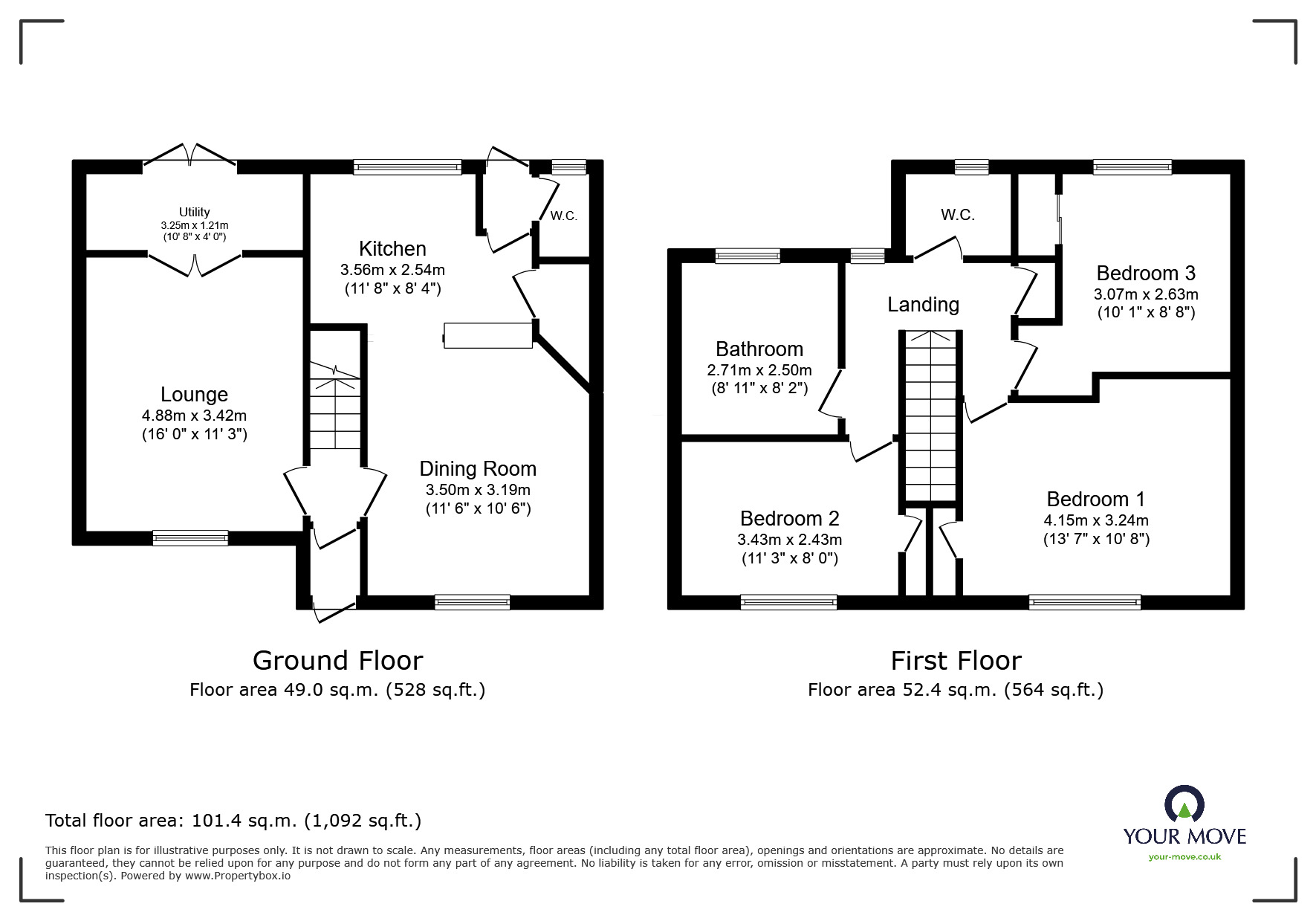 Floorplan of 3 bedroom Mid Terrace House for sale, South Avenue, Wolverhampton, West Midlands, WV11