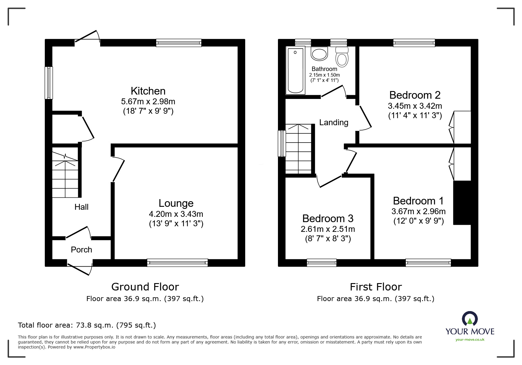 Floorplan of 3 bedroom Semi Detached House for sale, Baylis Avenue, Wolverhampton, West Midlands, WV11