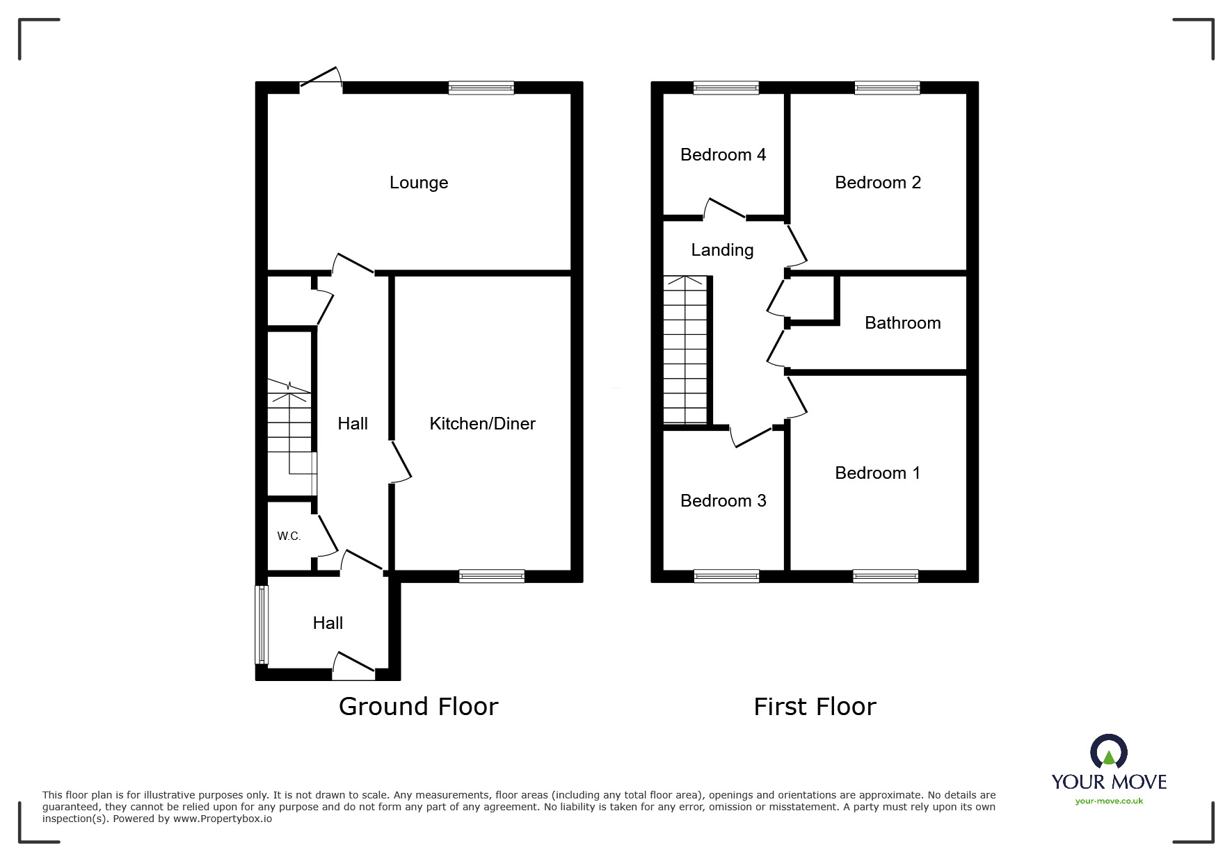 Floorplan of 4 bedroom End Terrace House to rent, Farmhouse Road, Willenhall, West Midlands, WV12
