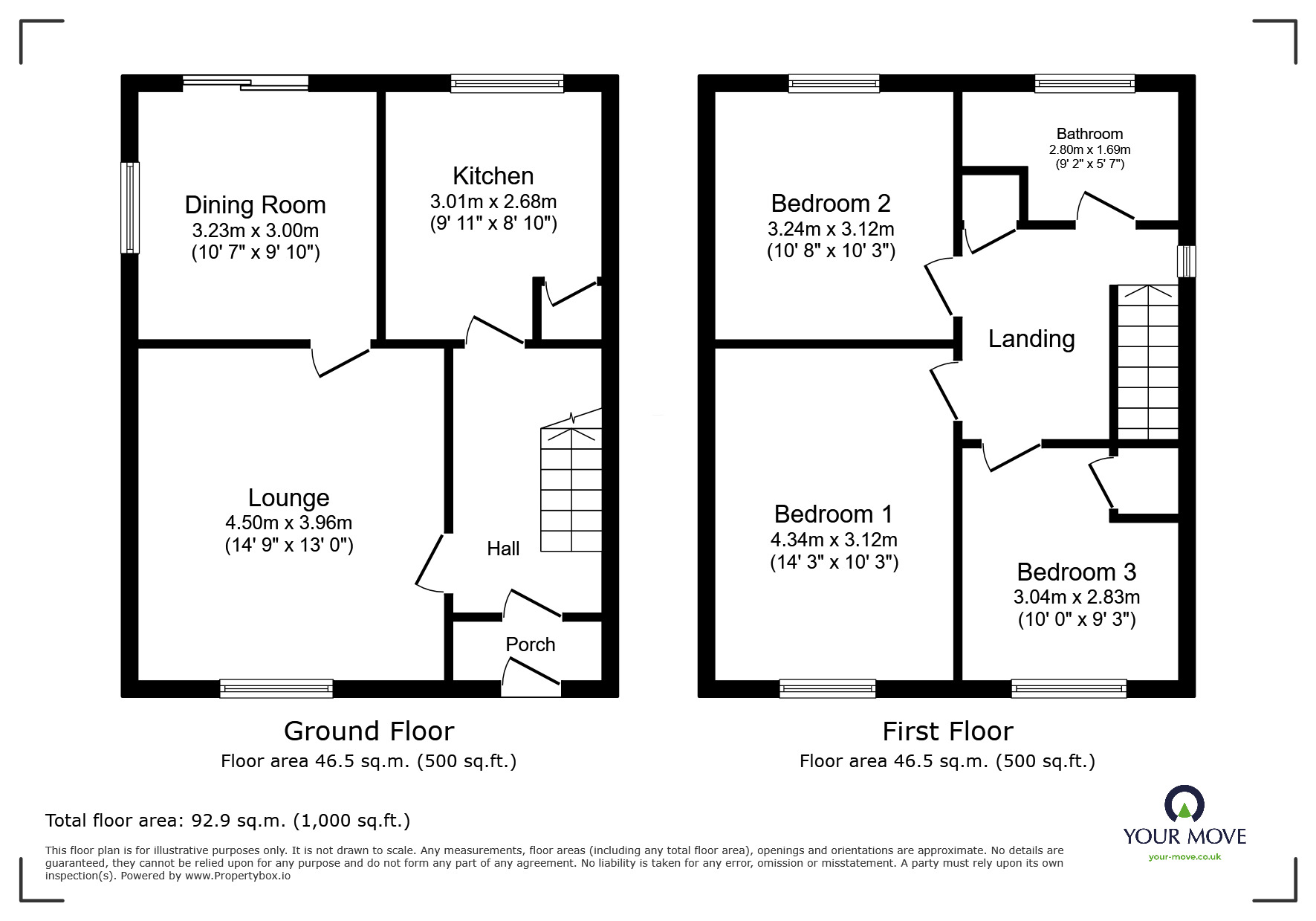 Floorplan of 3 bedroom Detached House for sale, Henley Close, Walsall, West Midlands, WS3