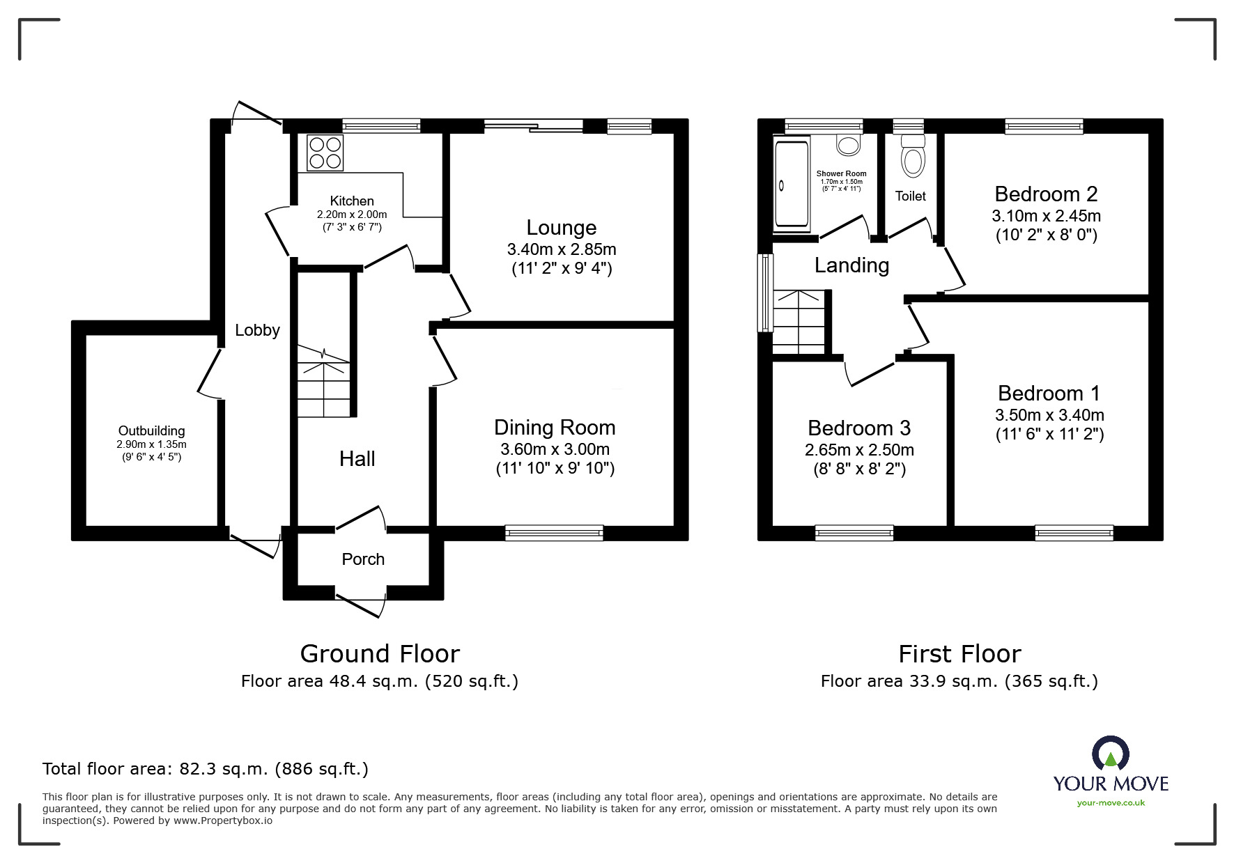 Floorplan of 3 bedroom Semi Detached House to rent, Parry Road, Wolverhampton, West Midlands, WV11
