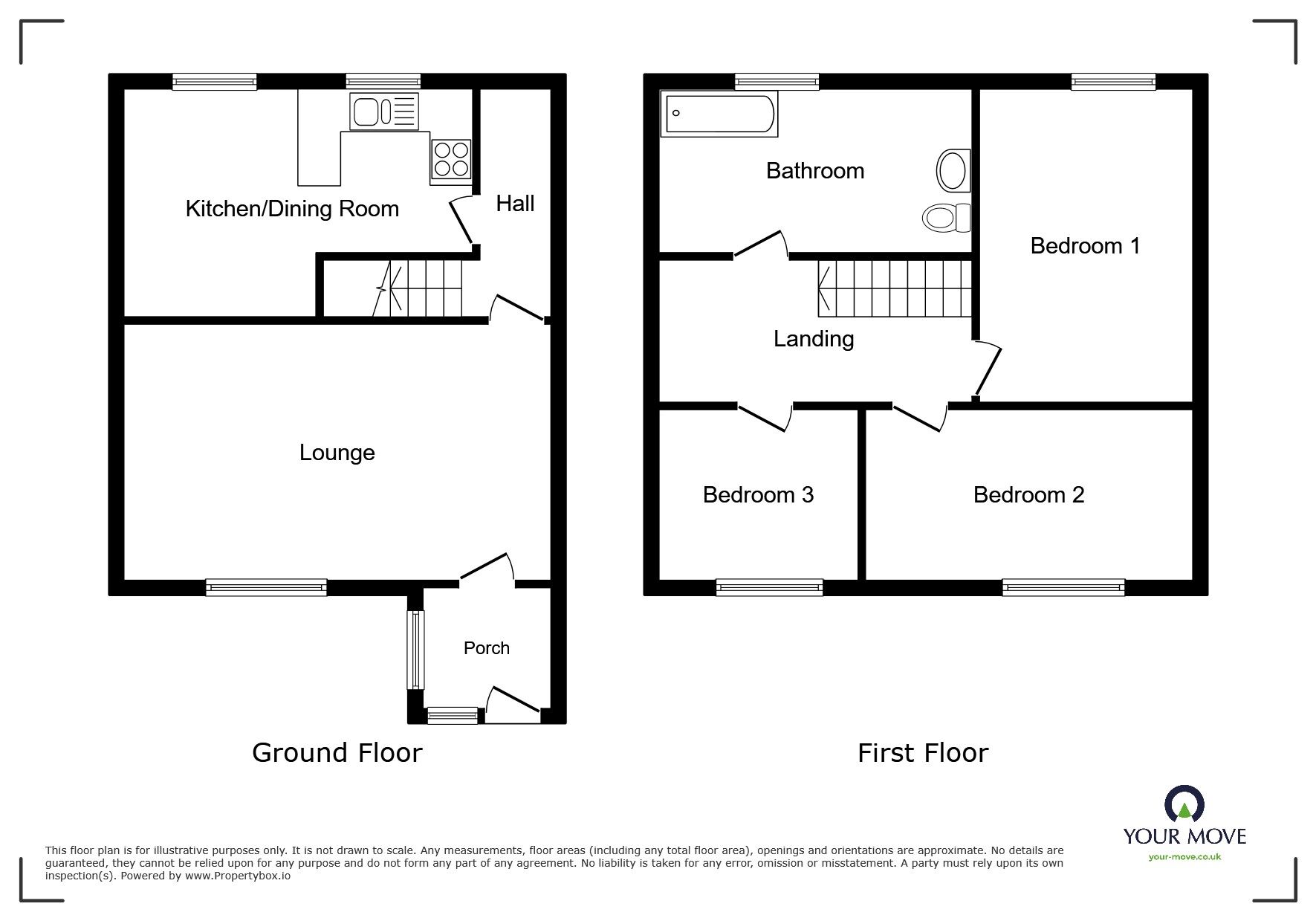 Floorplan of 3 bedroom Detached House to rent, Bunkers Hill Lane, Bilston, West Midlands, WV14
