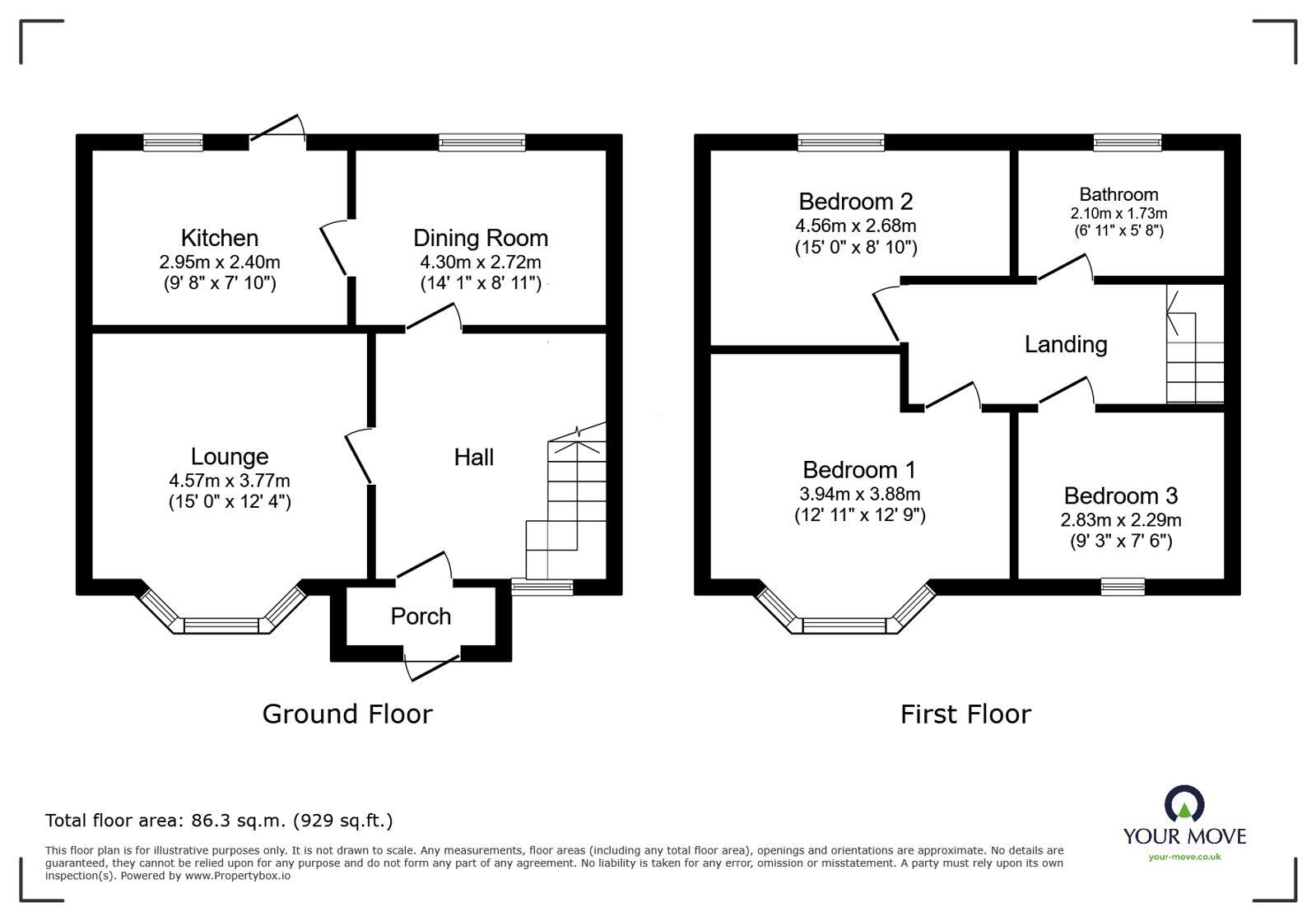 Floorplan of 3 bedroom Mid Terrace House for sale, Day Avenue, Wolverhampton, West Midlands, WV11