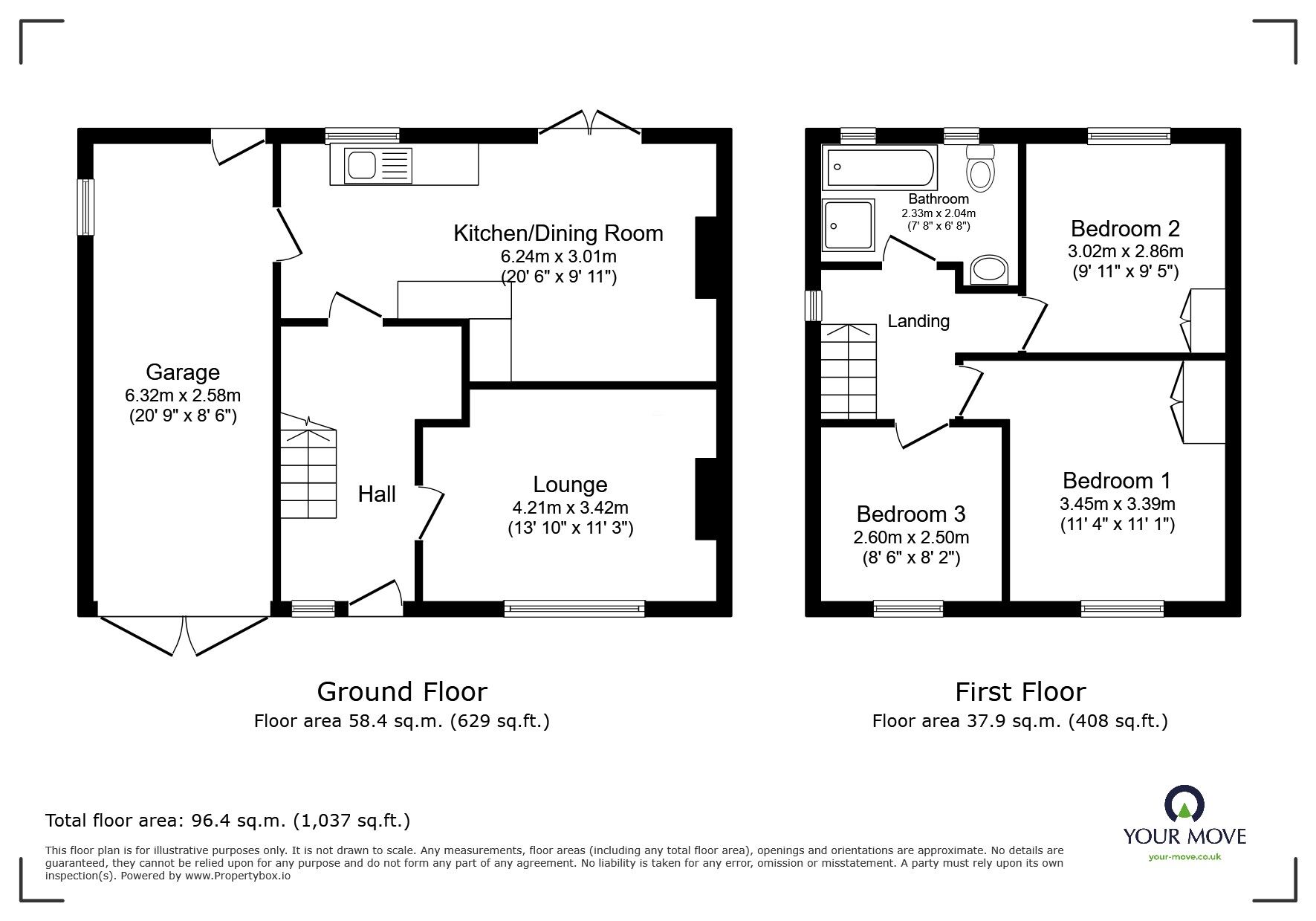 Floorplan of 3 bedroom Semi Detached House for sale, Simmons Road, Wolverhampton, West Midlands, WV11