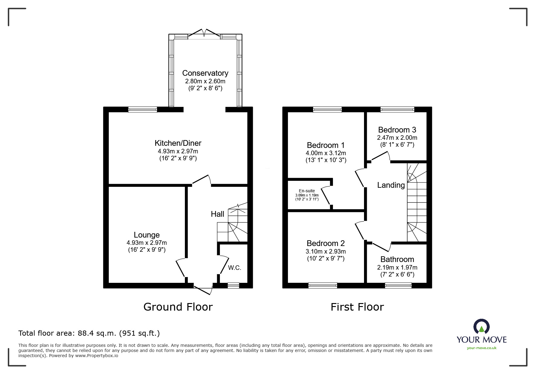 Floorplan of 3 bedroom Semi Detached House for sale, Linthouse Lane, Wolverhampton, West Midlands, WV11