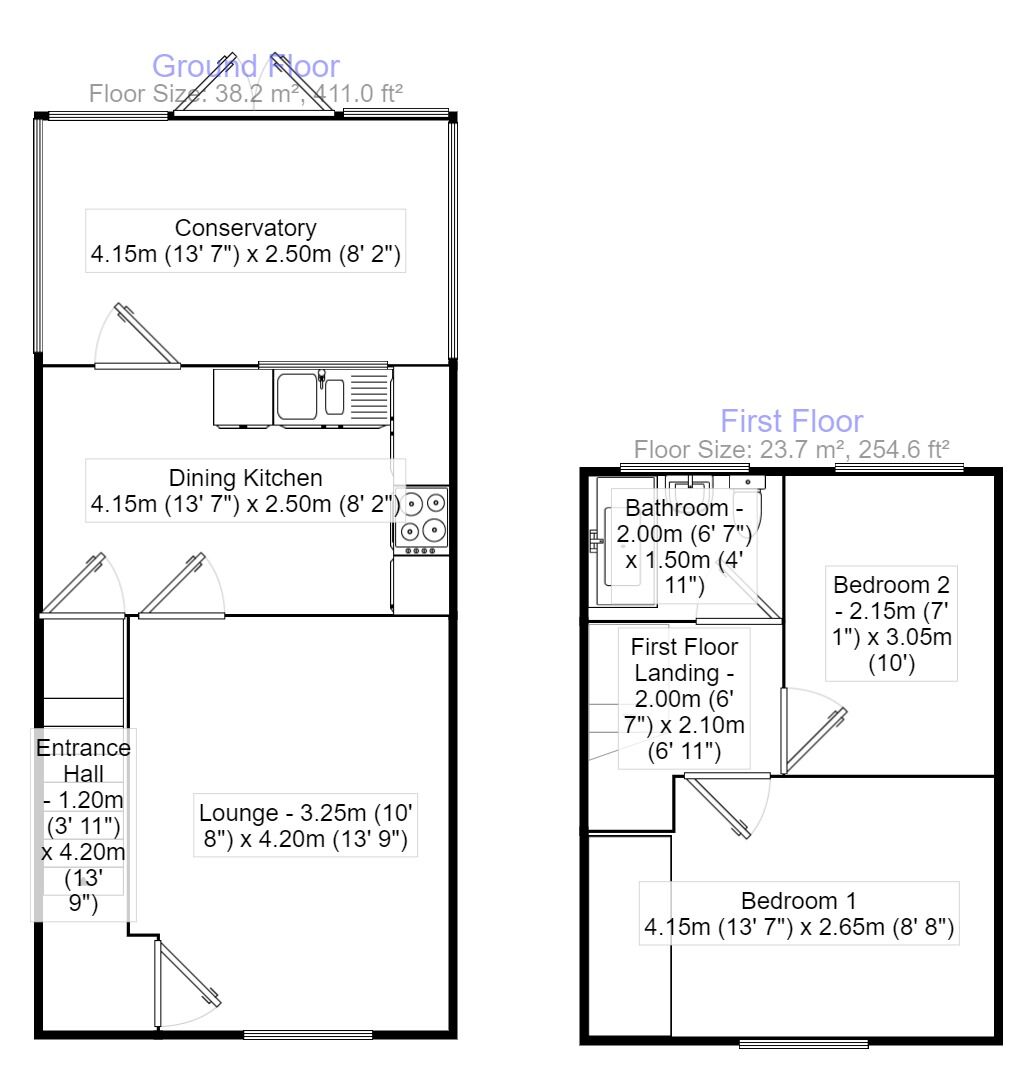 Floorplan of 2 bedroom Mid Terrace House for sale, Seaton Close, Wolverhampton, West Midlands, WV11