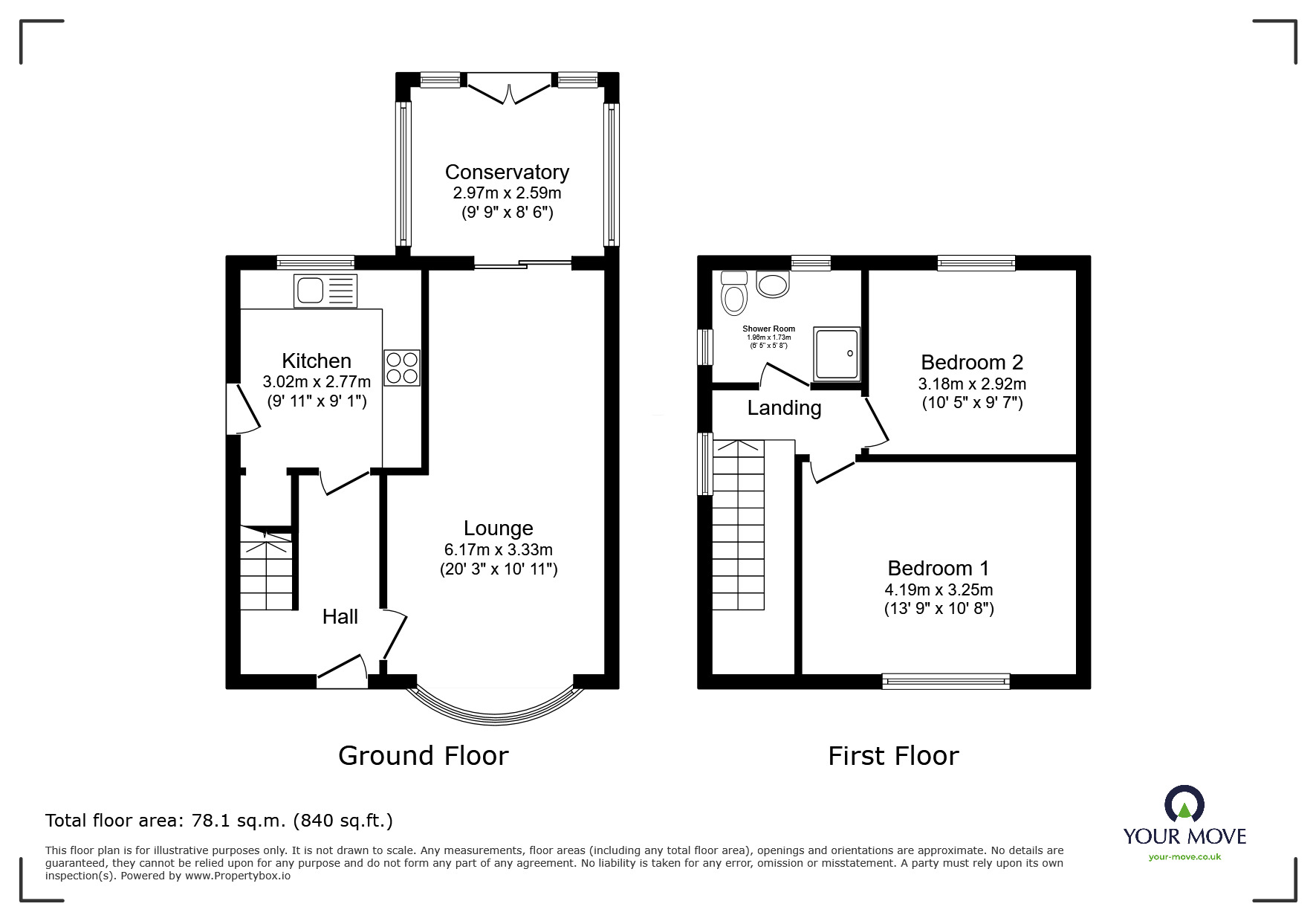 Floorplan of 2 bedroom Semi Detached House for sale, Snape Road, Wolverhampton, West Midlands, WV11