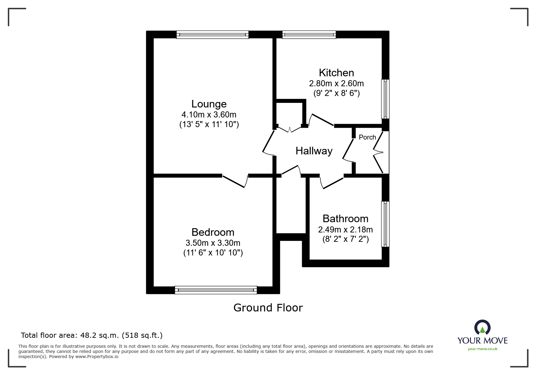Floorplan of 1 bedroom Flat to rent, Ridge Lane, Wolverhampton, West Midlands, WV11
