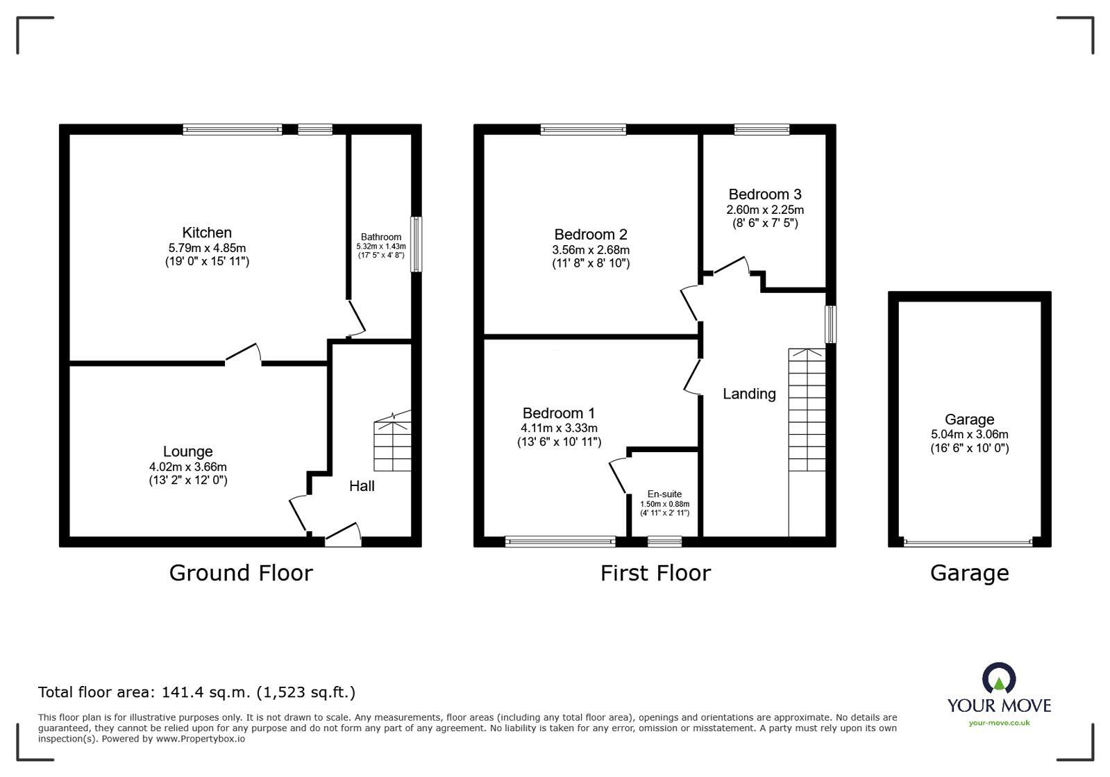 Floorplan of 3 bedroom Semi Detached House for sale, Lewis Grove, Wolverhampton, West Midlands, WV11