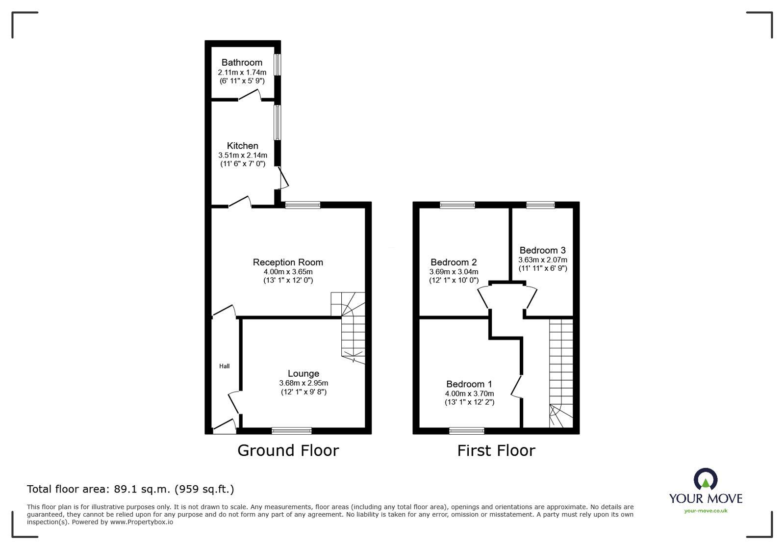 Floorplan of 3 bedroom Mid Terrace House for sale, Milton Road, Wolverhampton, West Midlands, WV10