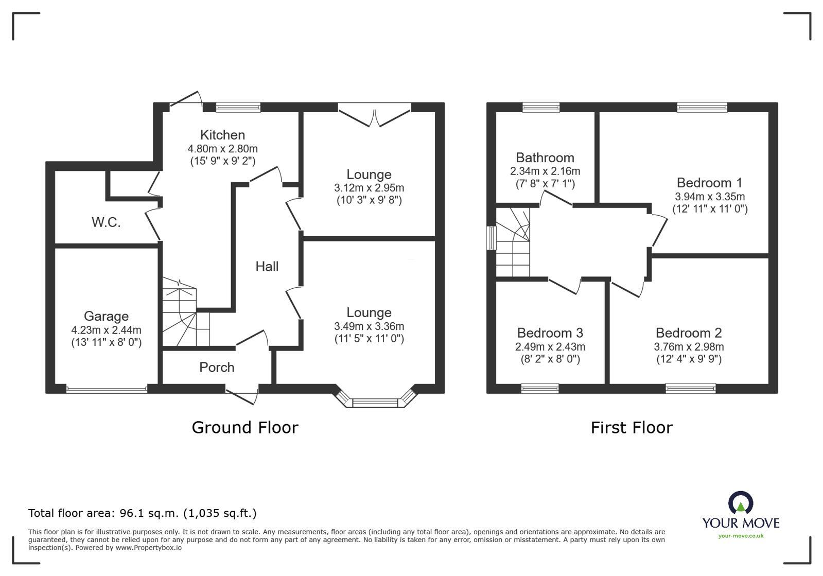 Floorplan of 3 bedroom Semi Detached House for sale, Cannock Road, Wolverhampton, West Midlands, WV10