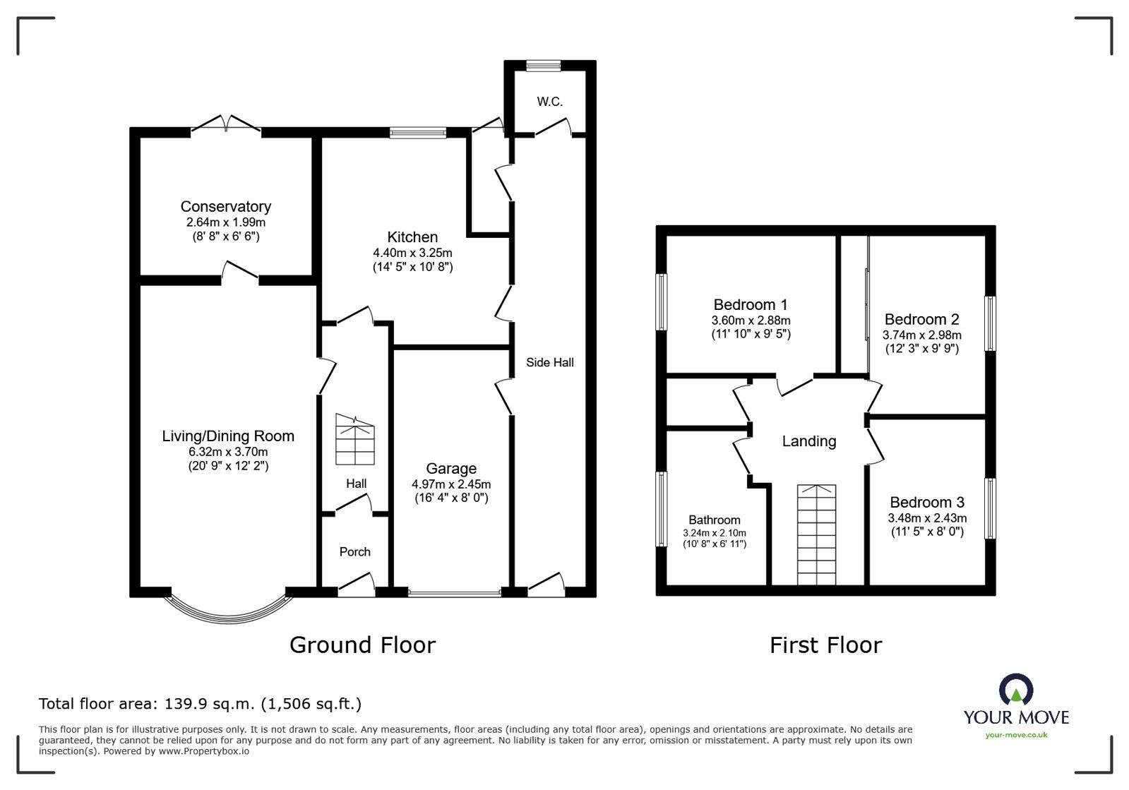 Floorplan of 3 bedroom Semi Detached House for sale, Robin Grove, Wolverhampton, West Midlands, WV11