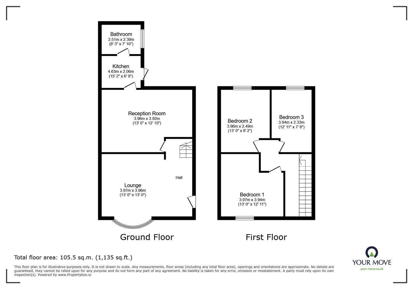 Floorplan of 3 bedroom Mid Terrace House for sale, Foley Street, Wednesbury, West Midlands, WS10