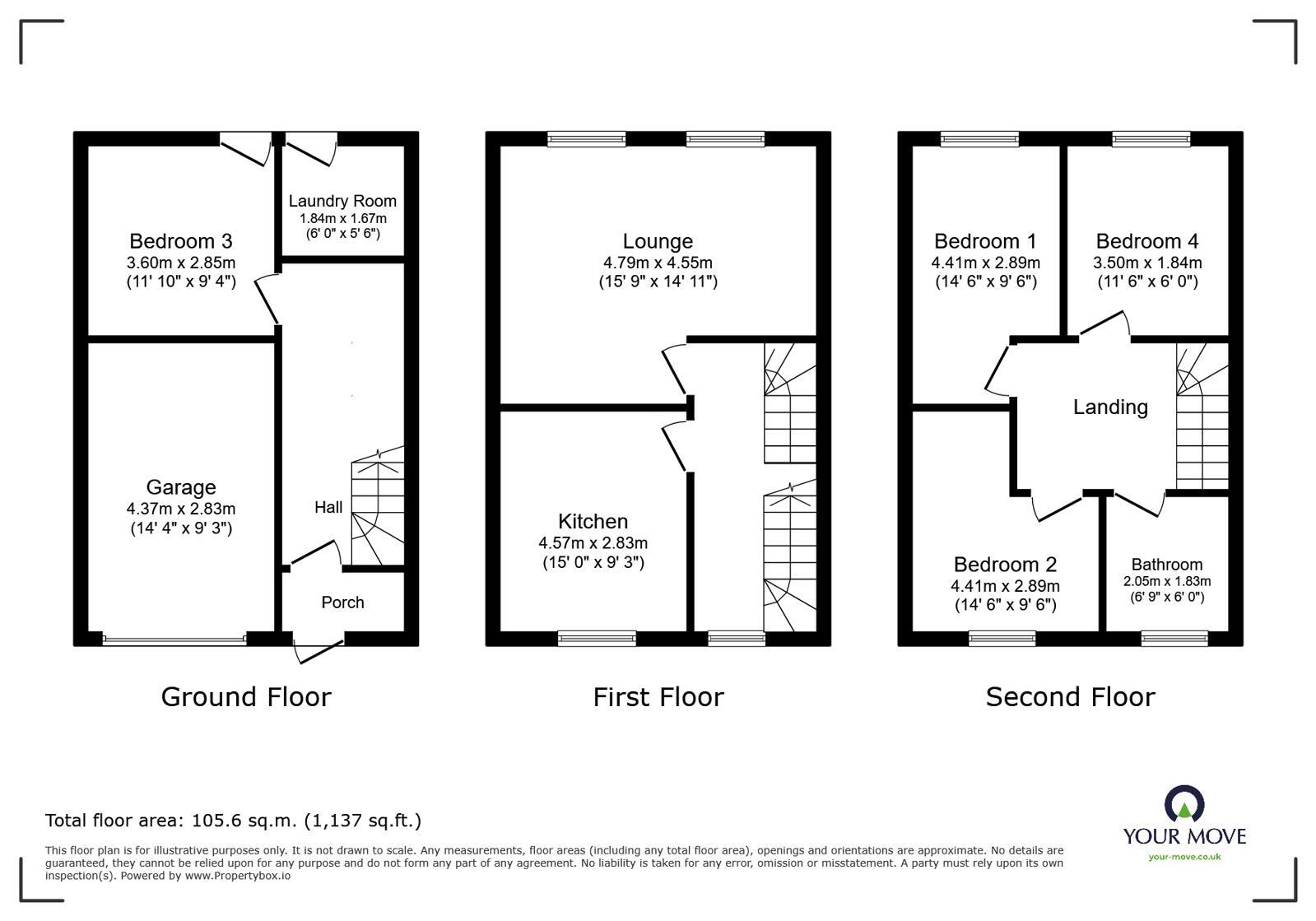 Floorplan of 4 bedroom Mid Terrace House for sale, Inkerman Street, Wolverhampton, West Midlands, WV10