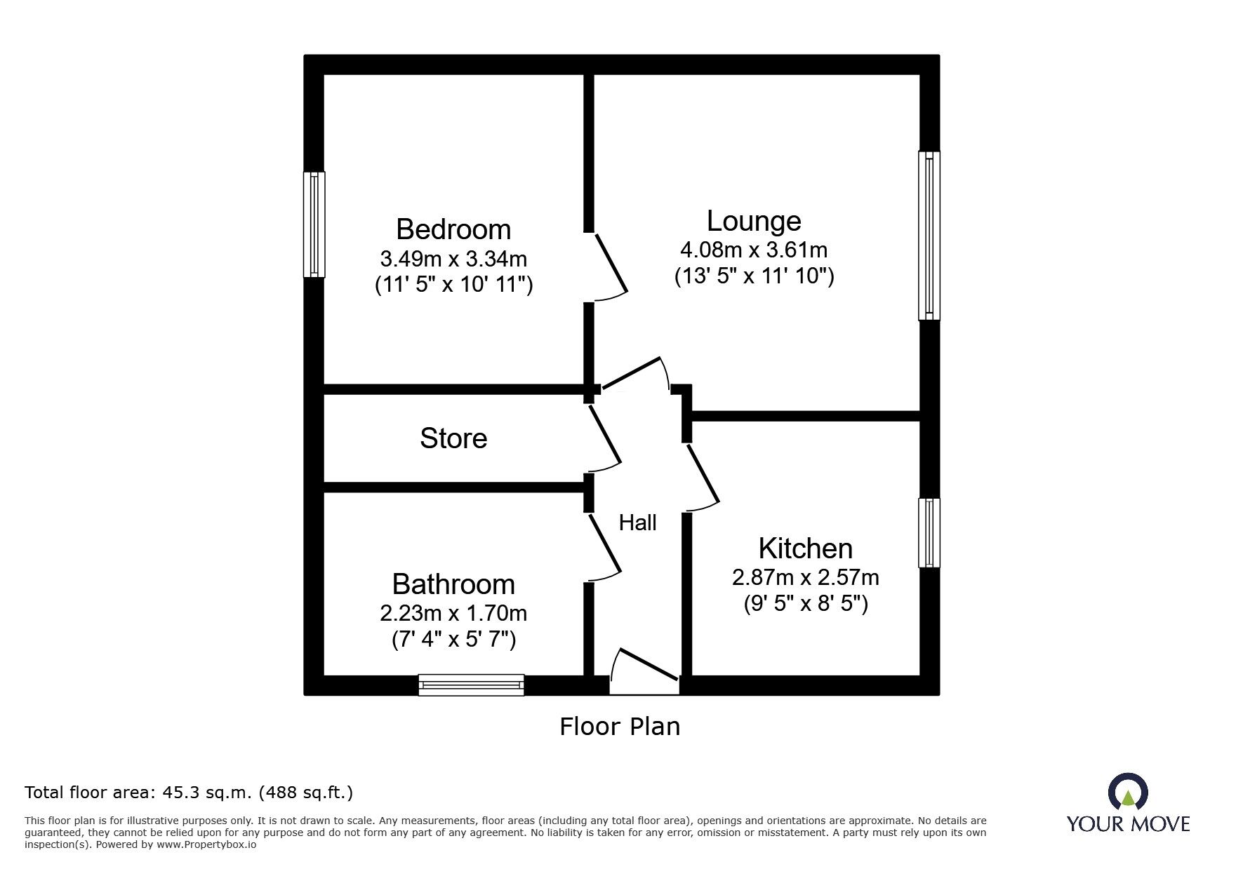 Floorplan of 1 bedroom Flat for sale, Mattox Road, Wolverhampton, West Midlands, WV11