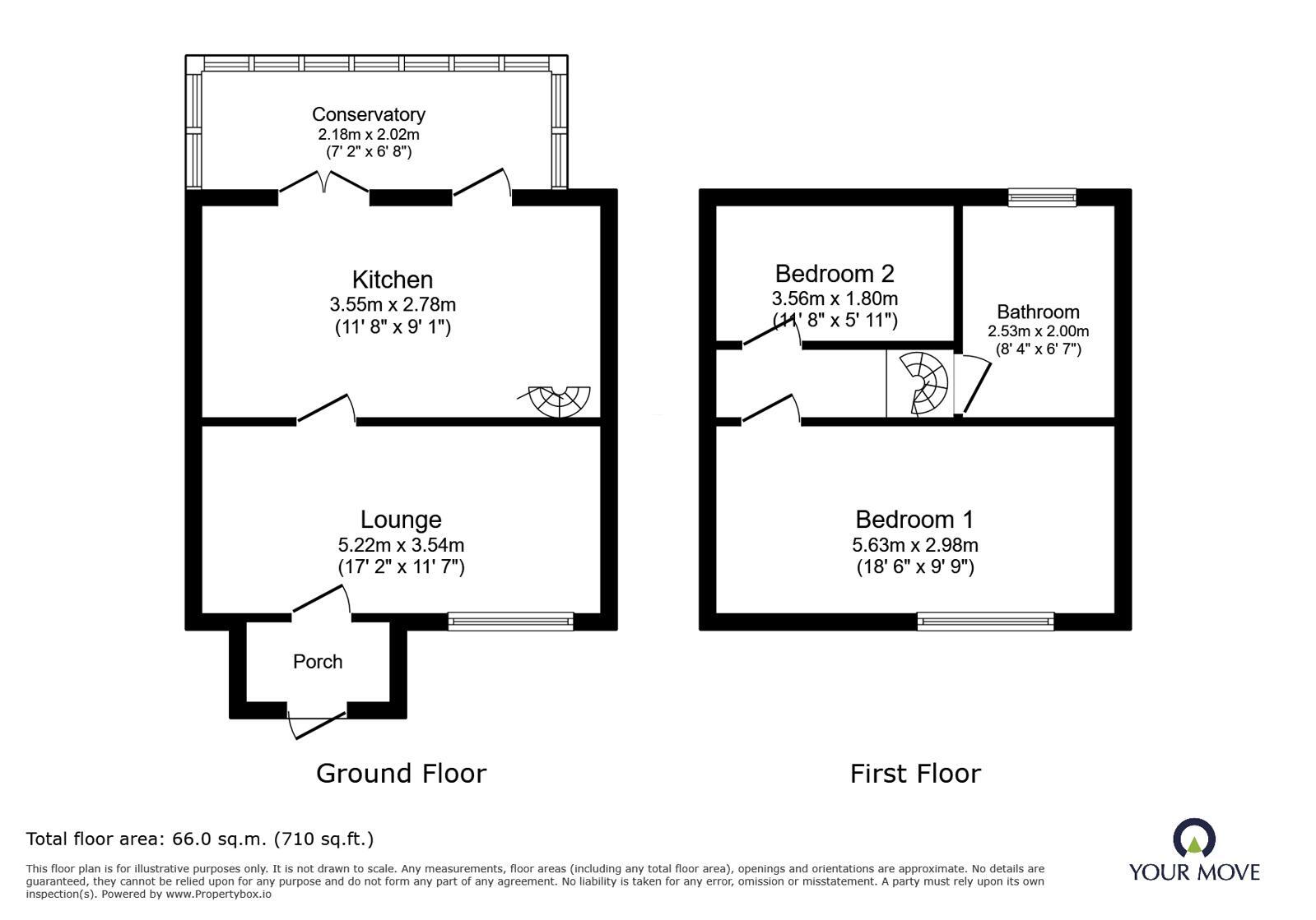 Floorplan of 2 bedroom End Terrace House for sale, Osborne Drive, Darlaston, West Midlands, WS10