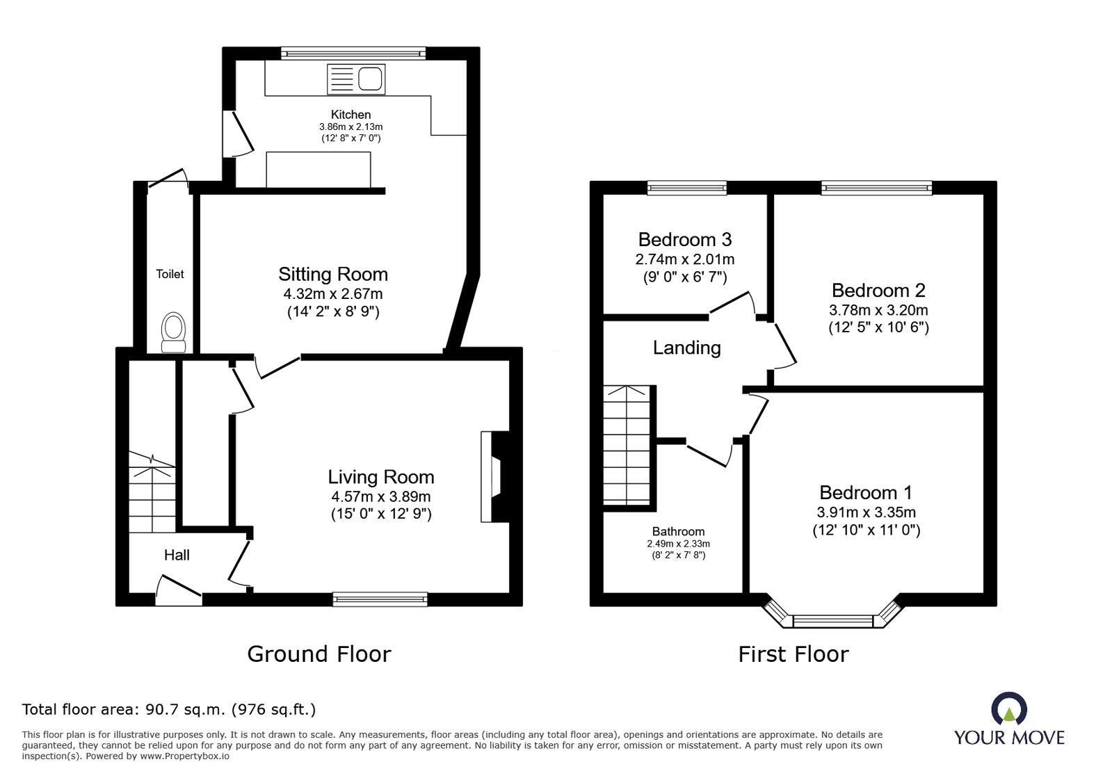 Floorplan of 3 bedroom Semi Detached House to rent, Vicarage Road, Wednesbury, West Midlands, WS10