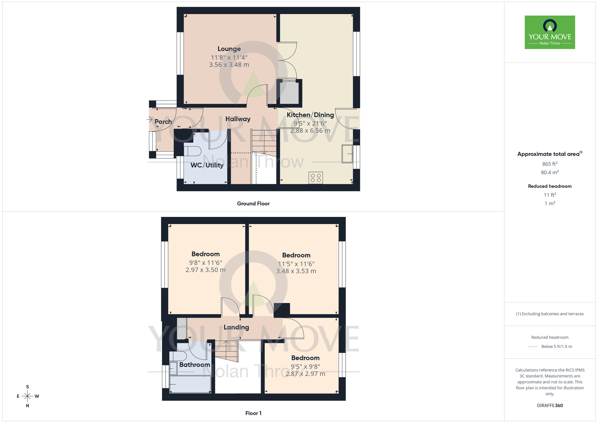 Floorplan of 3 bedroom Mid Terrace House for sale, Faramir Place, Overstone Lodge, Northampton, NN3