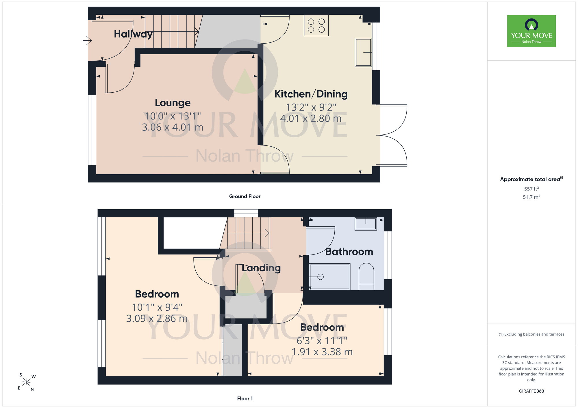 Floorplan of 2 bedroom Mid Terrace House for sale, Gervase Square, Great Billing, Northampton, NN3