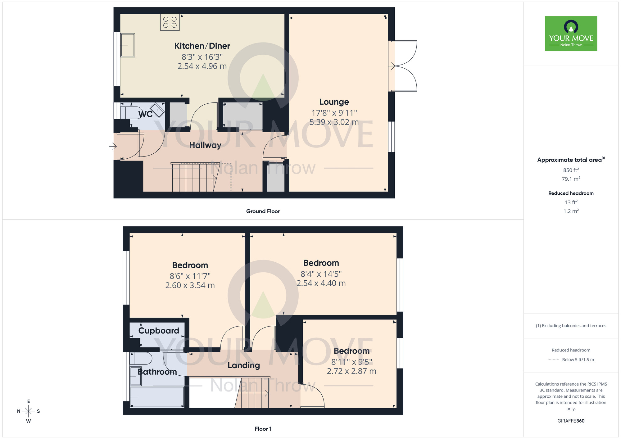 Floorplan of 3 bedroom End Terrace House for sale, Harefield Road, Blackthorn, Northampton, NN3