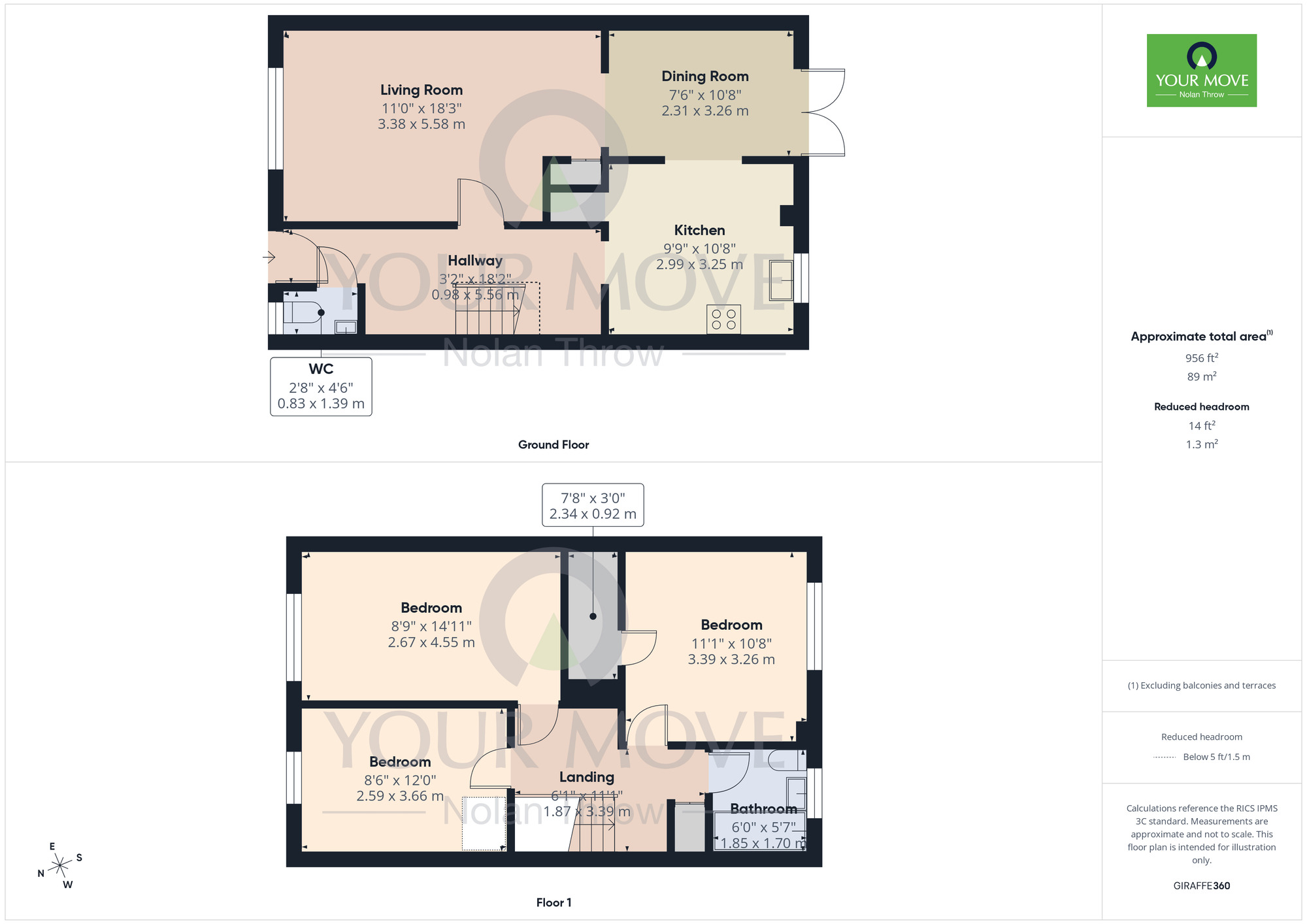 Floorplan of 3 bedroom Mid Terrace House for sale, Shire Place, Northampton, Northamptonshire, NN3