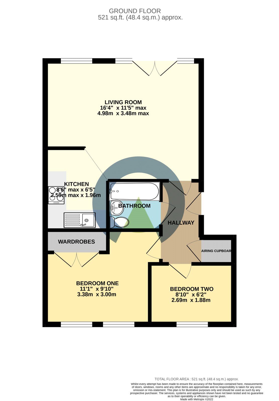 Floorplan of 2 bedroom Flat to rent, Bluebell Rise, Grange Park, Northamptonshire, NN4