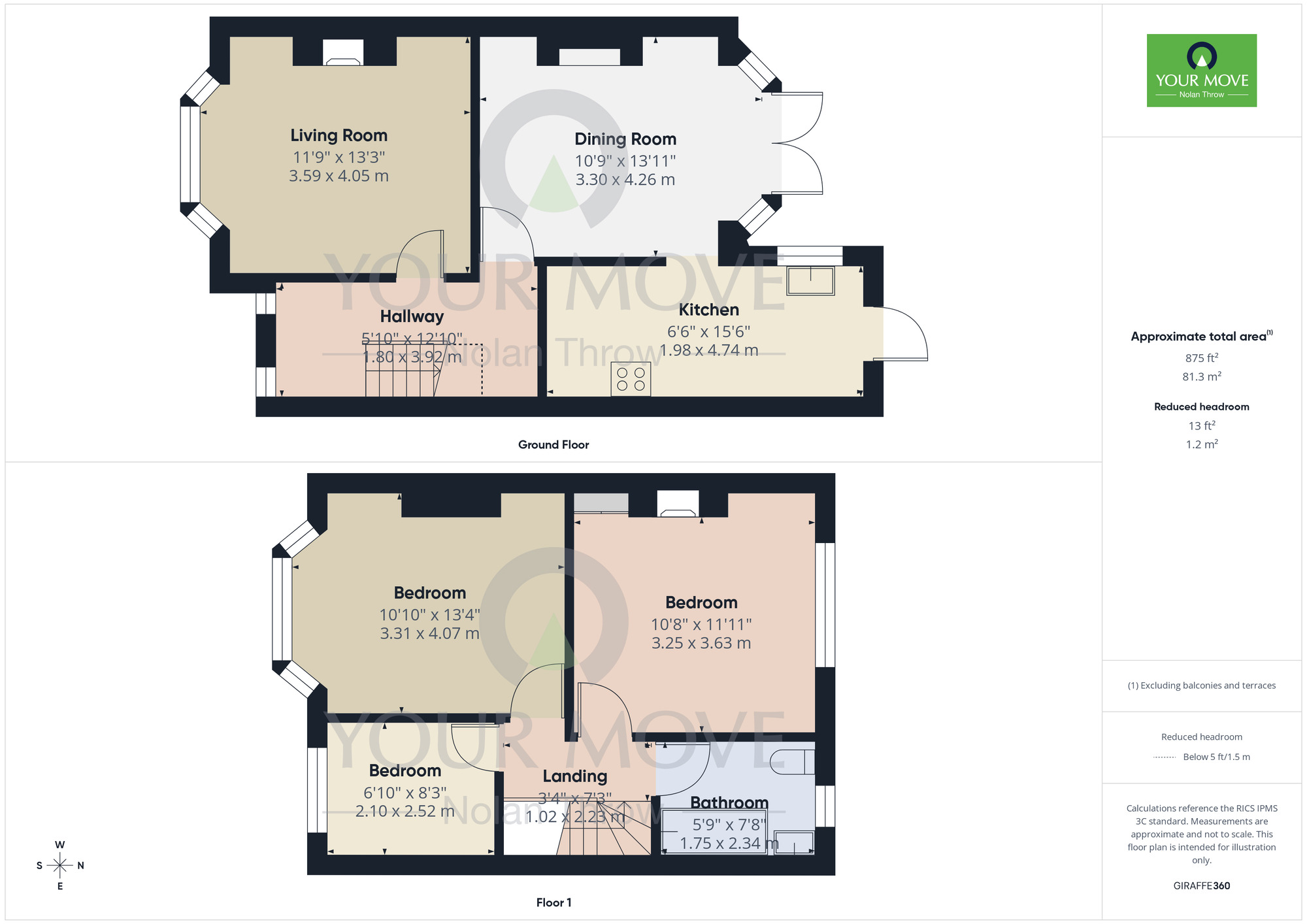 Floorplan of 3 bedroom Mid Terrace House for sale, Penrhyn Road, Far Cotton, Northamptonshire, NN4