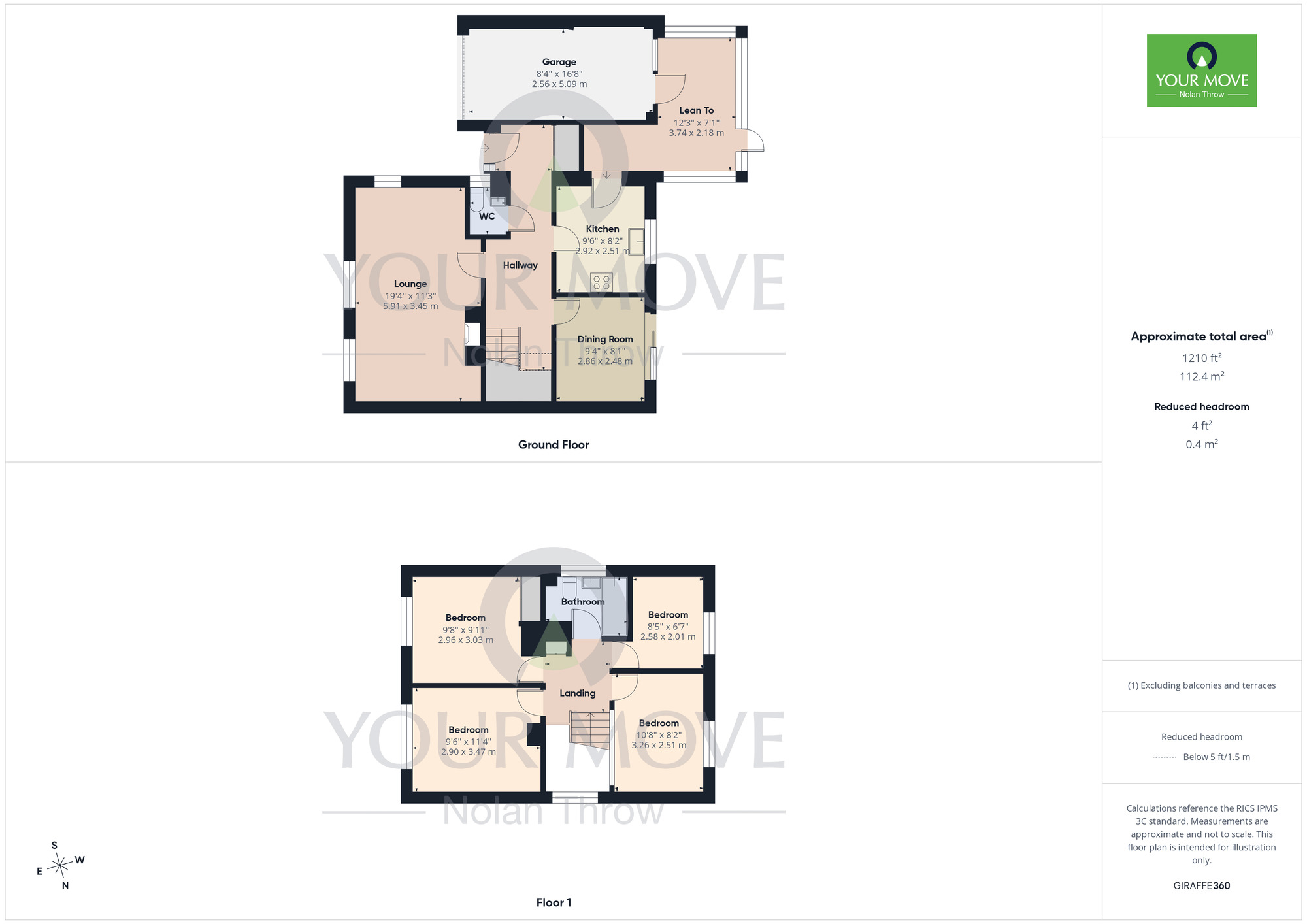 Floorplan of 4 bedroom Detached House for sale, Riverwell, Ecton Brook, Northampton, NN3