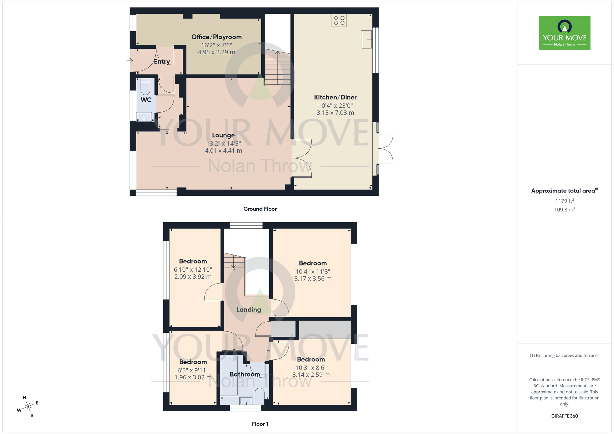 Floorplan of 4 bedroom Detached House for sale, West Mead Court, Standens Barn, Northampton, NN3