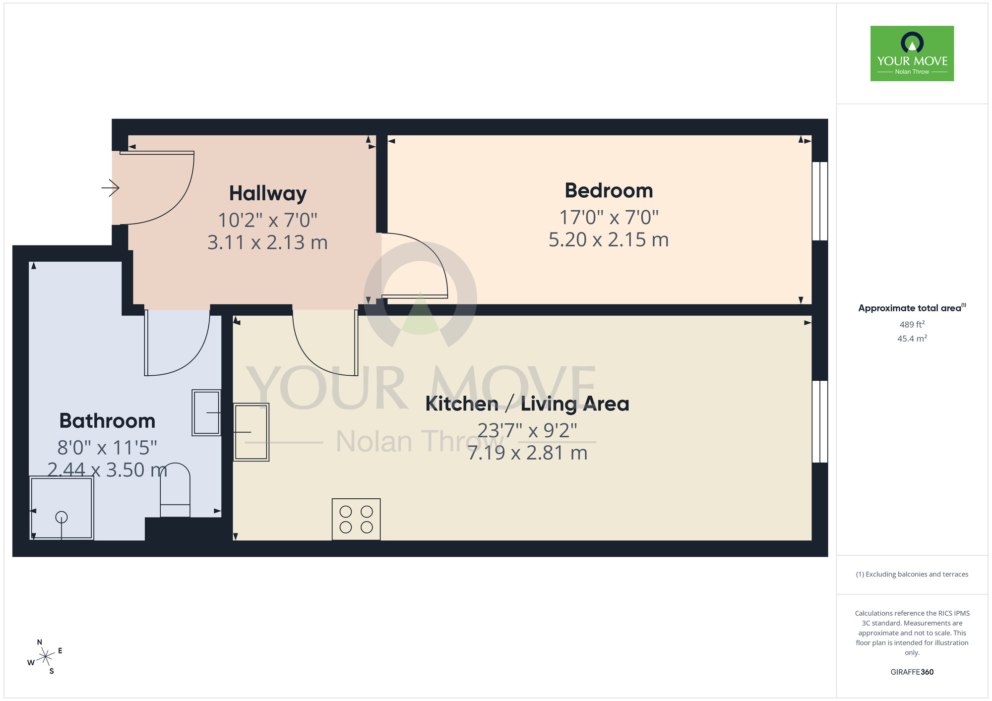 Floorplan of 1 bedroom Mid Terrace Flat to rent, Gold Street, Northampton, Northamptonshire, NN1