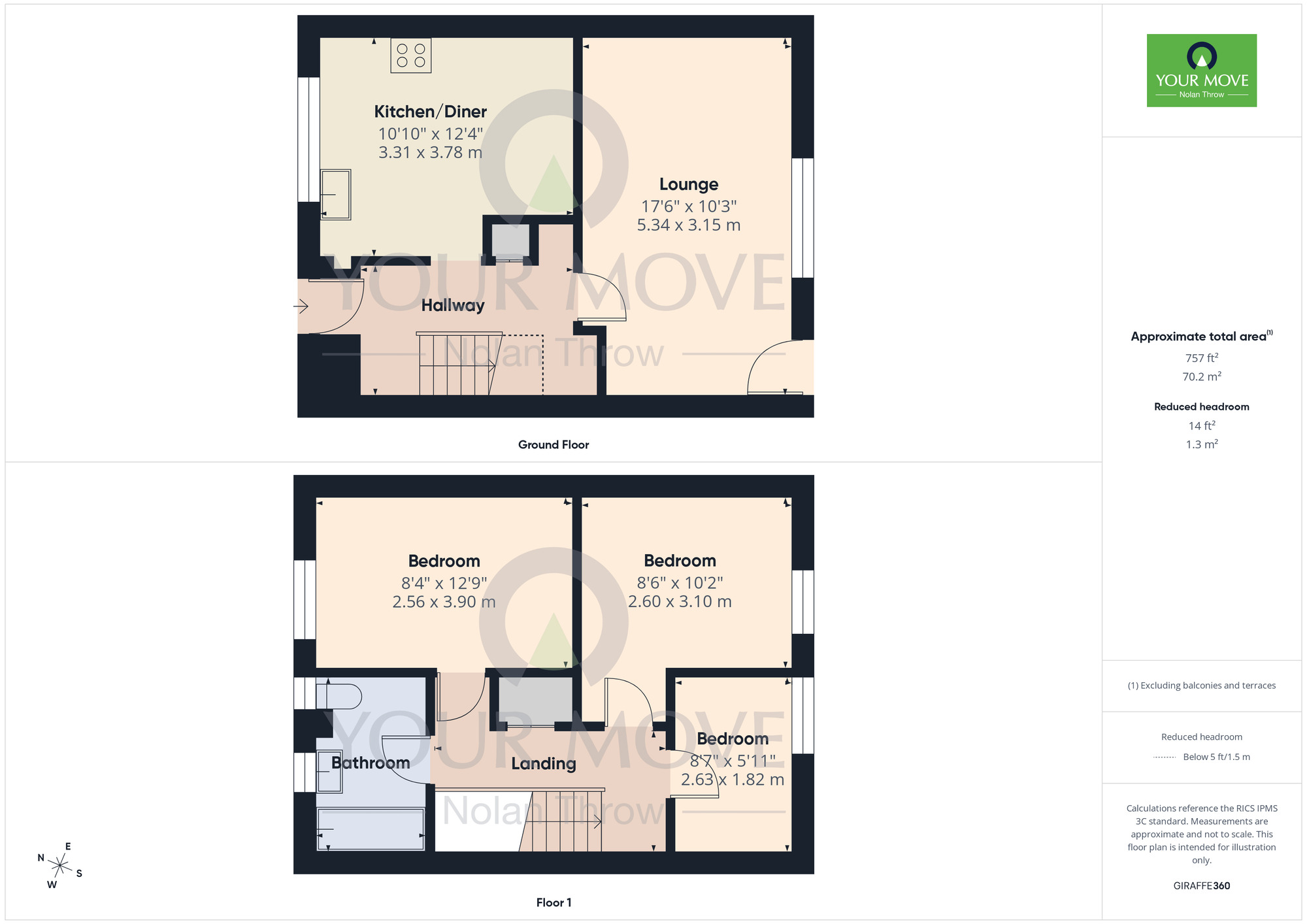 Floorplan of 3 bedroom Mid Terrace House to rent, Crowthorp Road, Rectory Farm, Northampton, NN3
