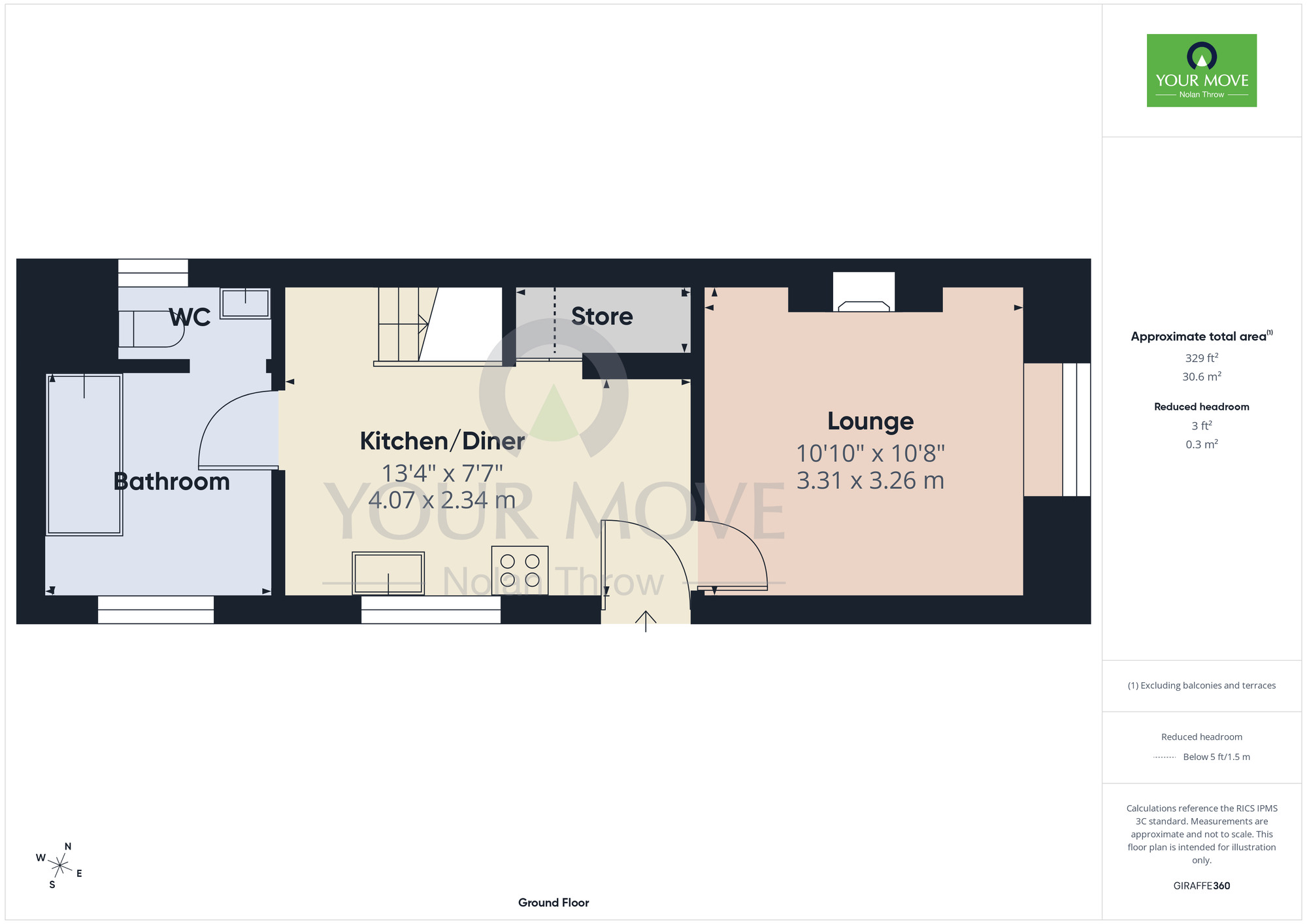 Floorplan of 2 bedroom Semi Detached House for sale, The Square, Earls Barton, Northamptonshire, NN6