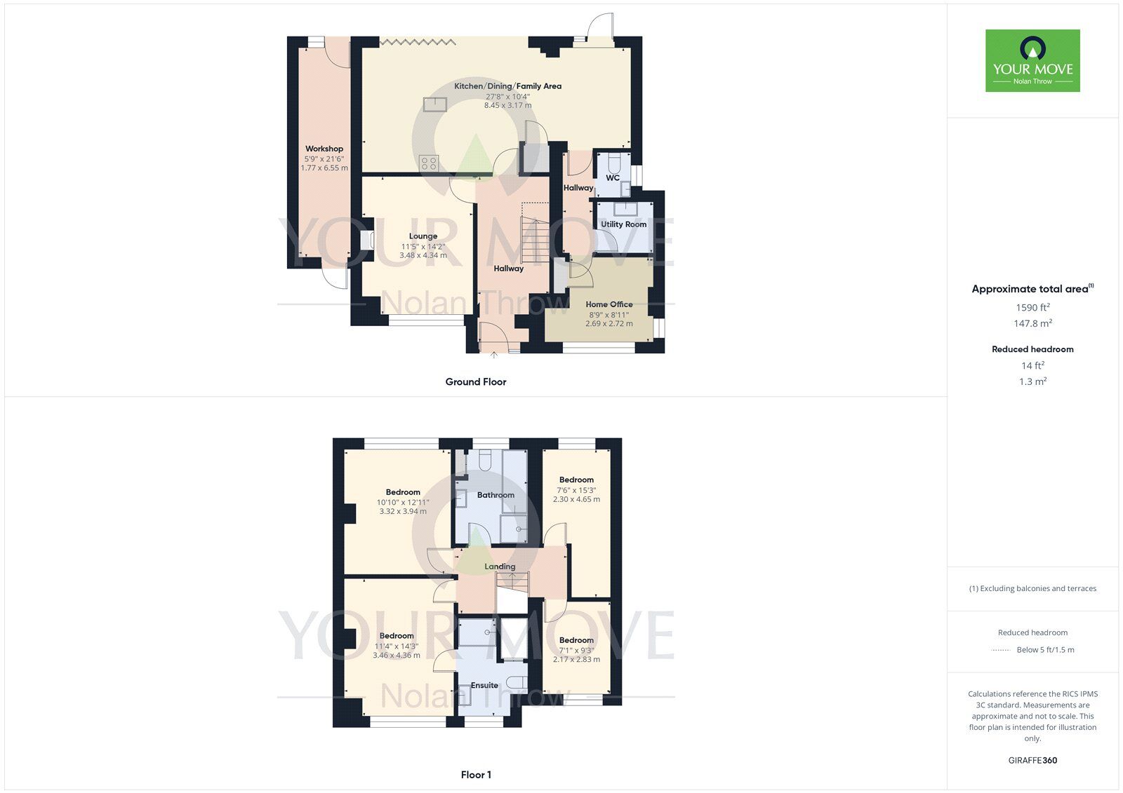 Floorplan of 4 bedroom Detached House to rent, Sywell Road, Overstone, Northamptonshire, NN6