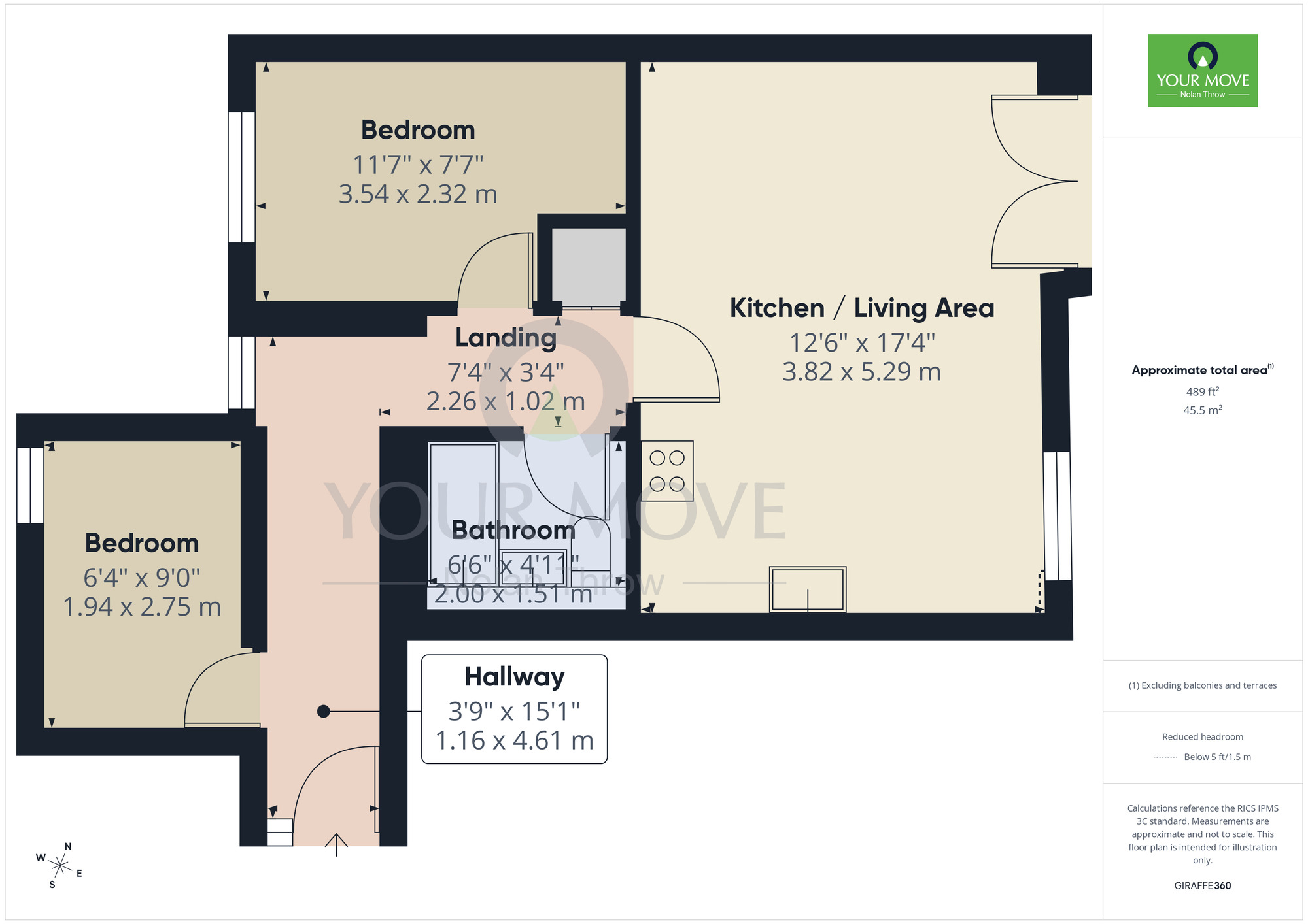 Floorplan of 2 bedroom Flat to rent, Vernon Terrace, Northampton, Northamptonshire, NN1