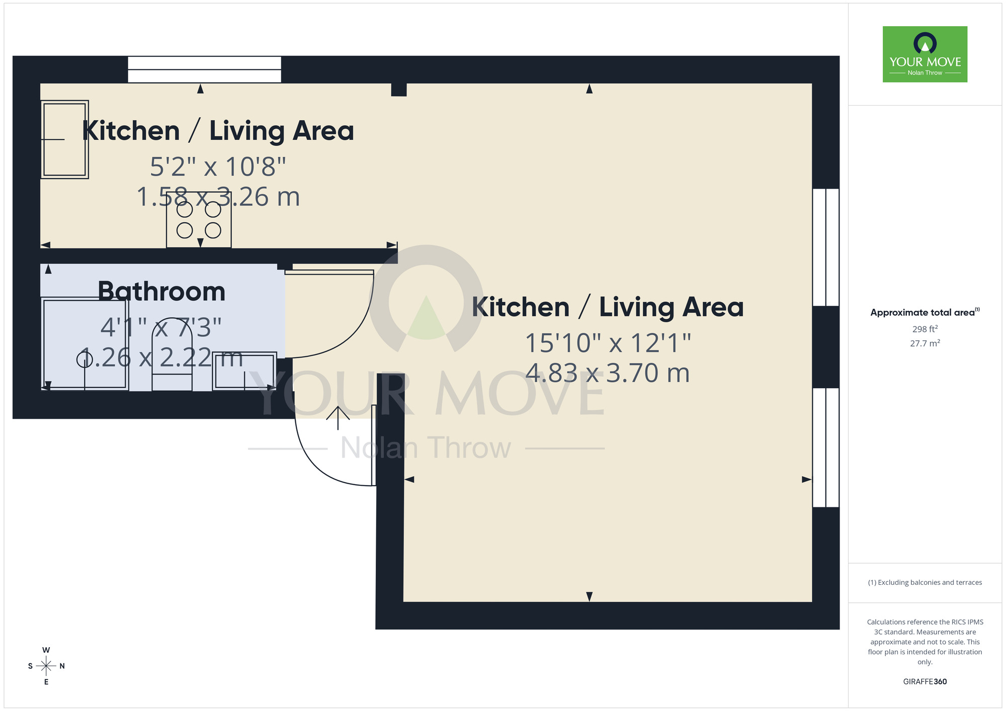 Floorplan of 1 bedroom Flat to rent, Wellingborough Road, Northampton, Northamptonshire, NN1