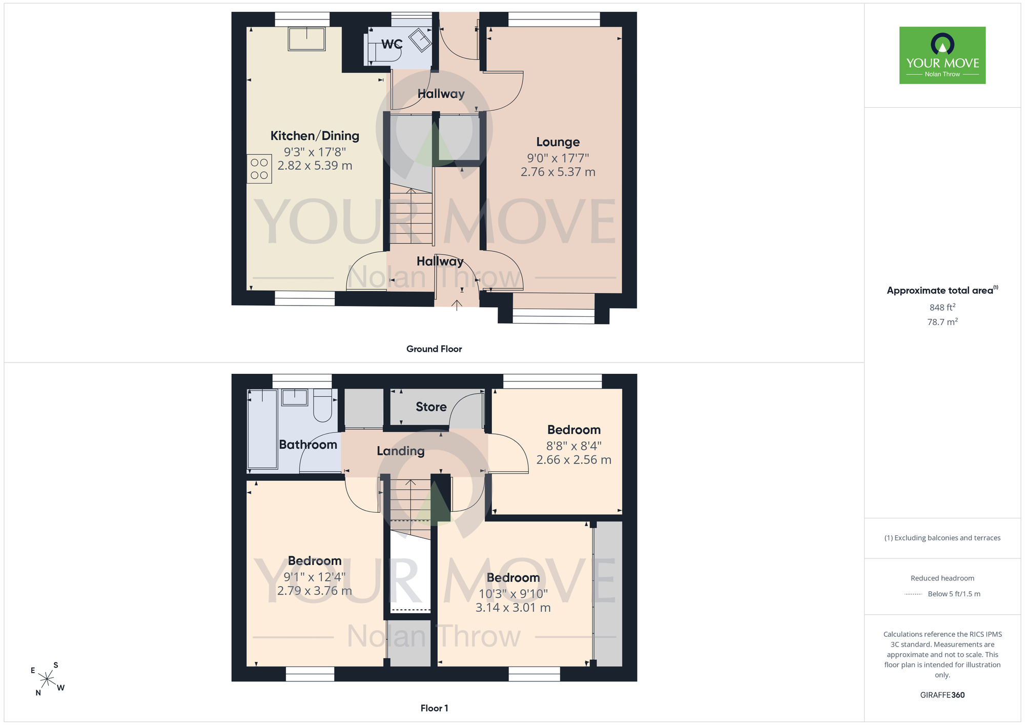 Floorplan of 3 bedroom End Terrace House for sale, Inglewood Court, Bellinge, Northampton, NN3
