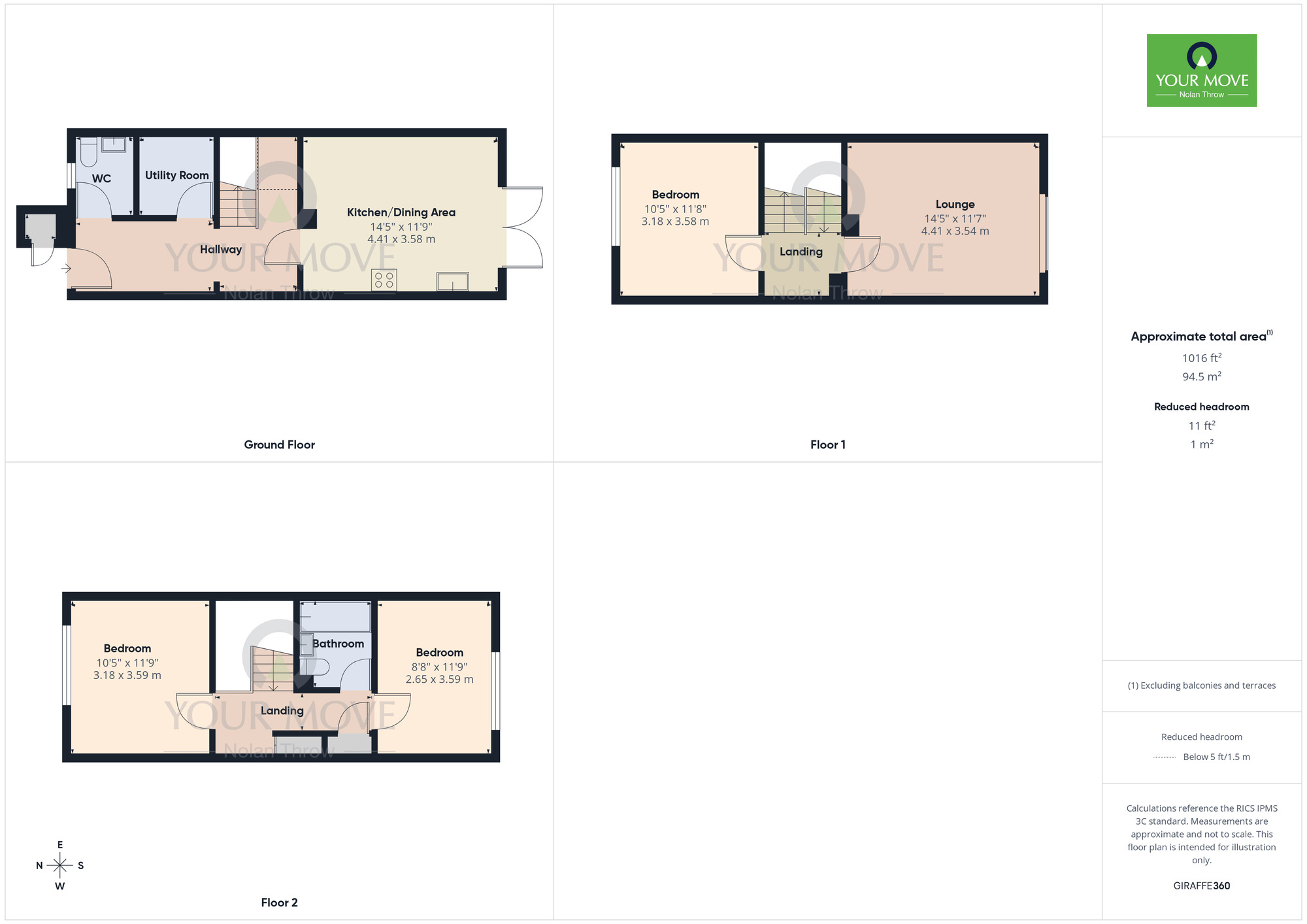 Floorplan of 4 bedroom End Terrace House to rent, Nethermead Court, Lings, Northampton, NN3