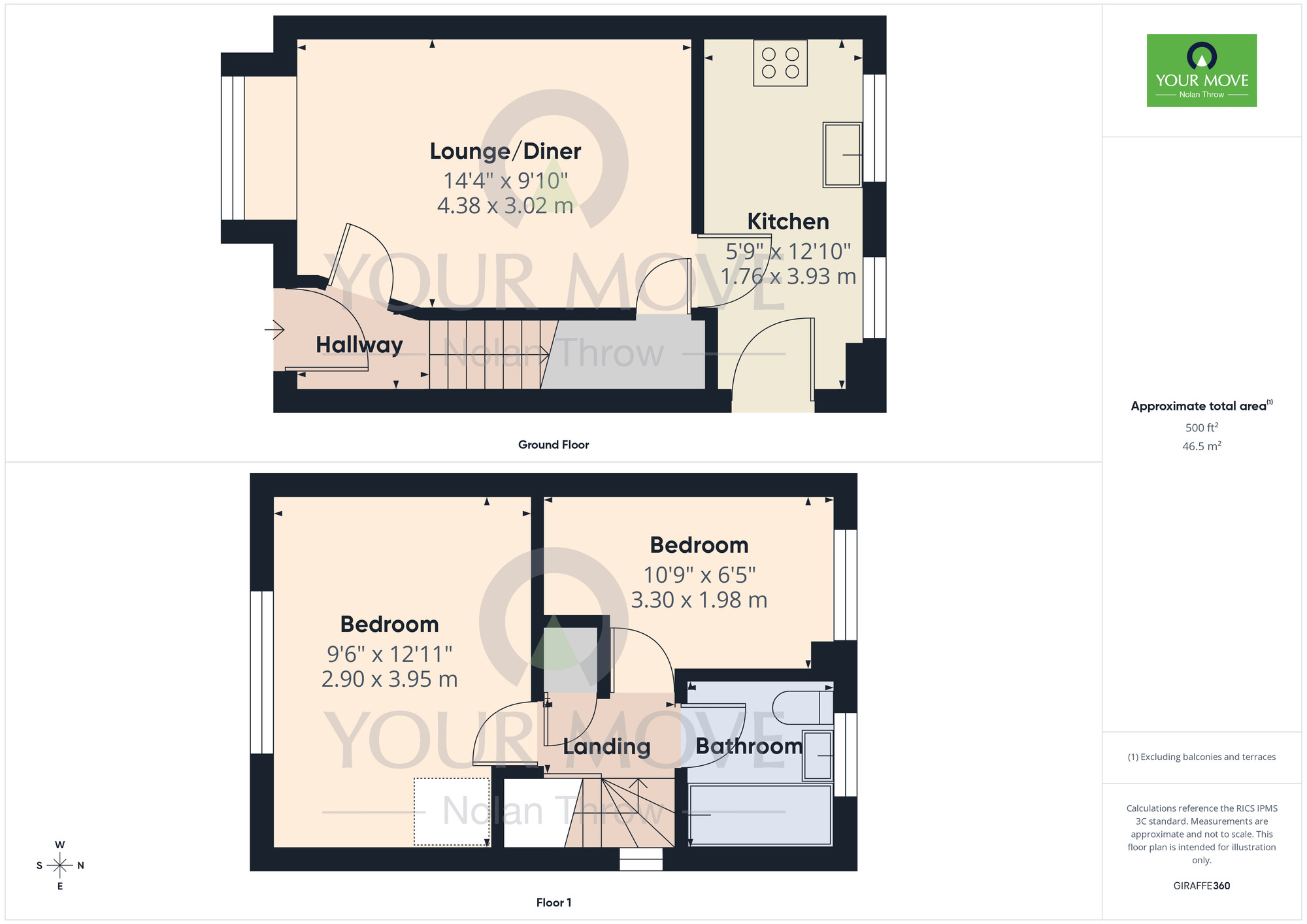 Floorplan of 2 bedroom Semi Detached House for sale, Wysall Road, The Glades, Northampton, NN3