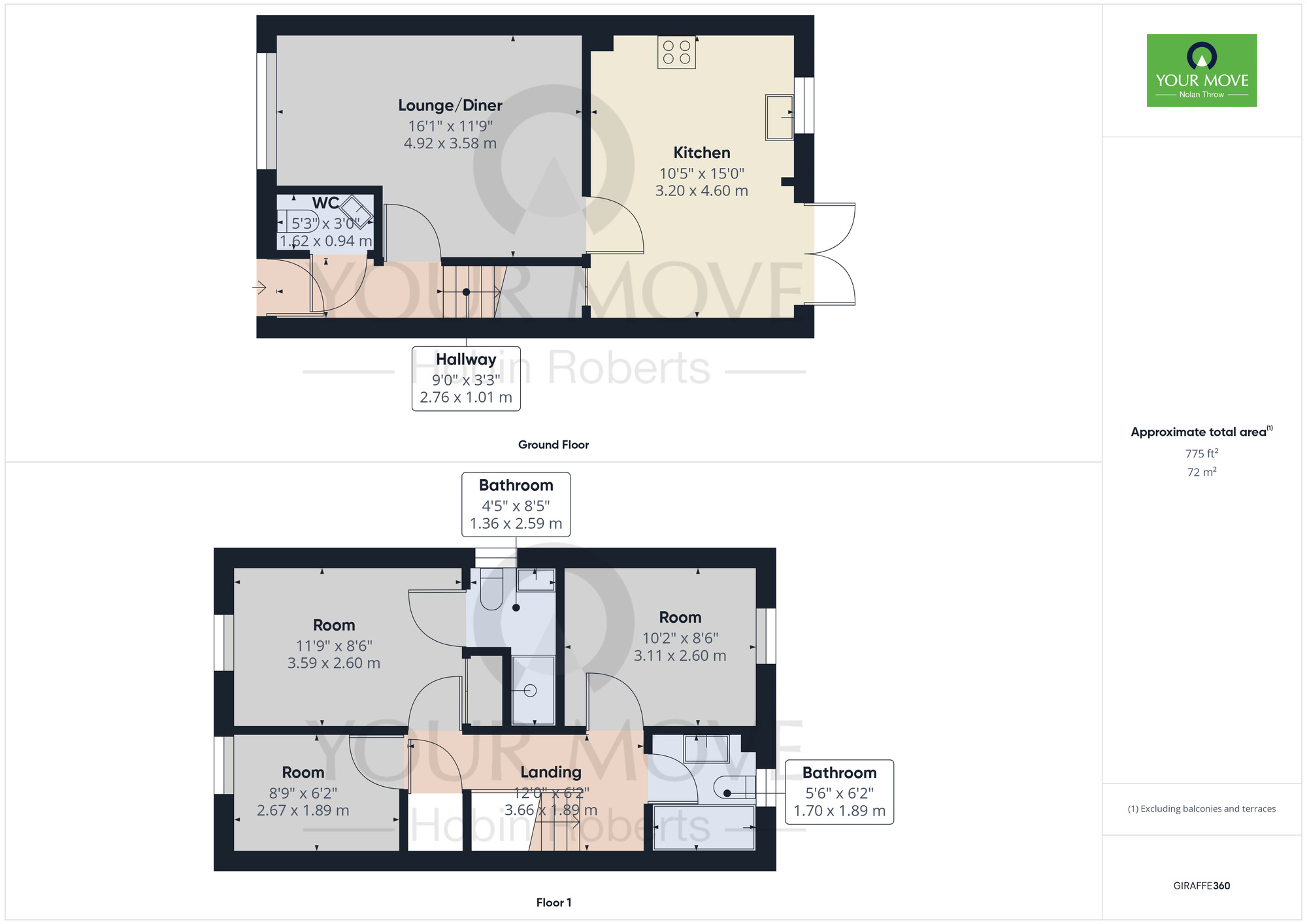 Floorplan of 3 bedroom Semi Detached House for sale, Mardell Way, Overstone, Northamptonshire, NN6