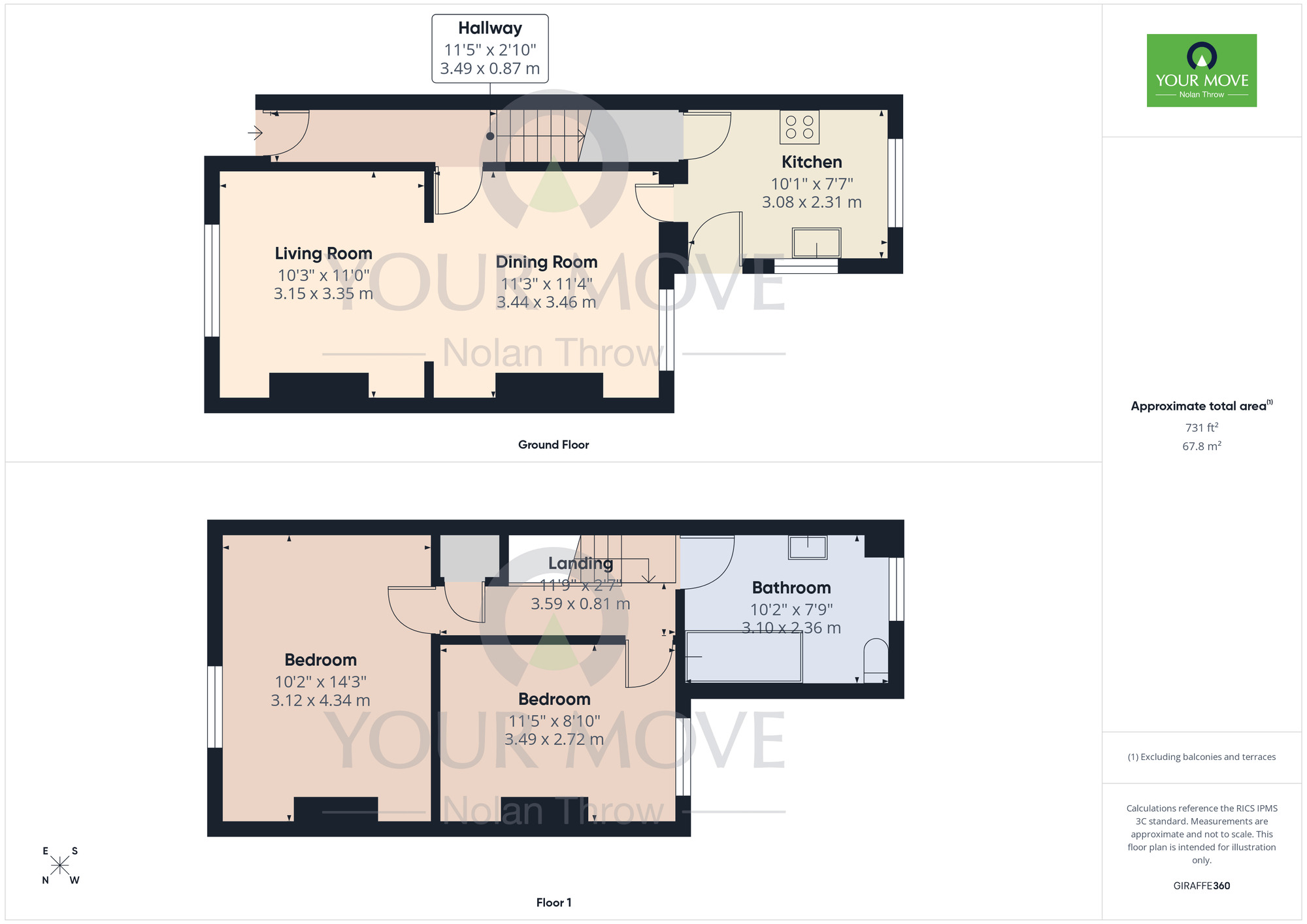 Floorplan of 2 bedroom Mid Terrace House for sale, Chaucer Street, Poets Corner, Northampton, Northamptonshire, NN2