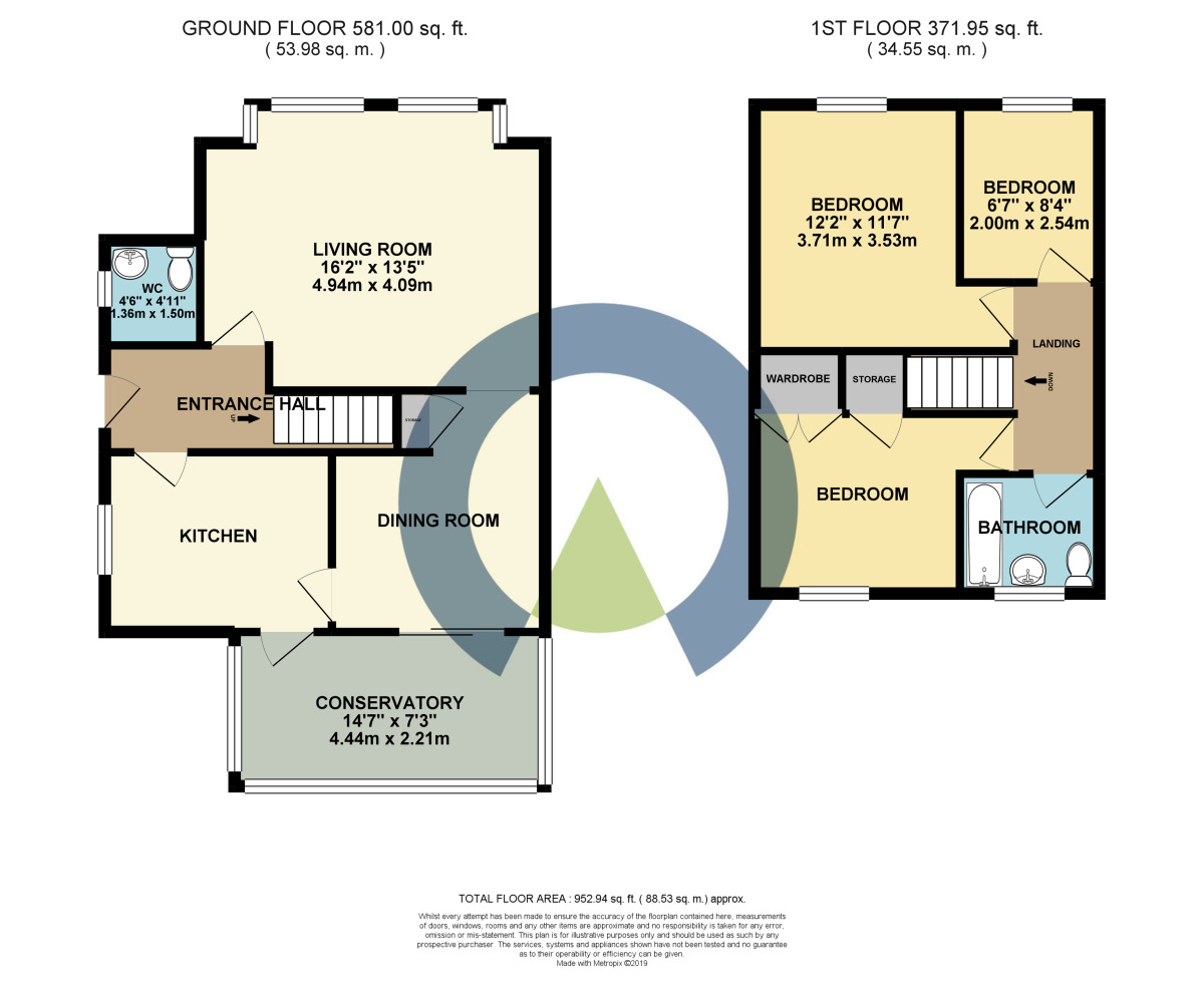 Floorplan of 3 bedroom Detached House for sale, Stuart Close, Northampton, Northamptonshire, NN4