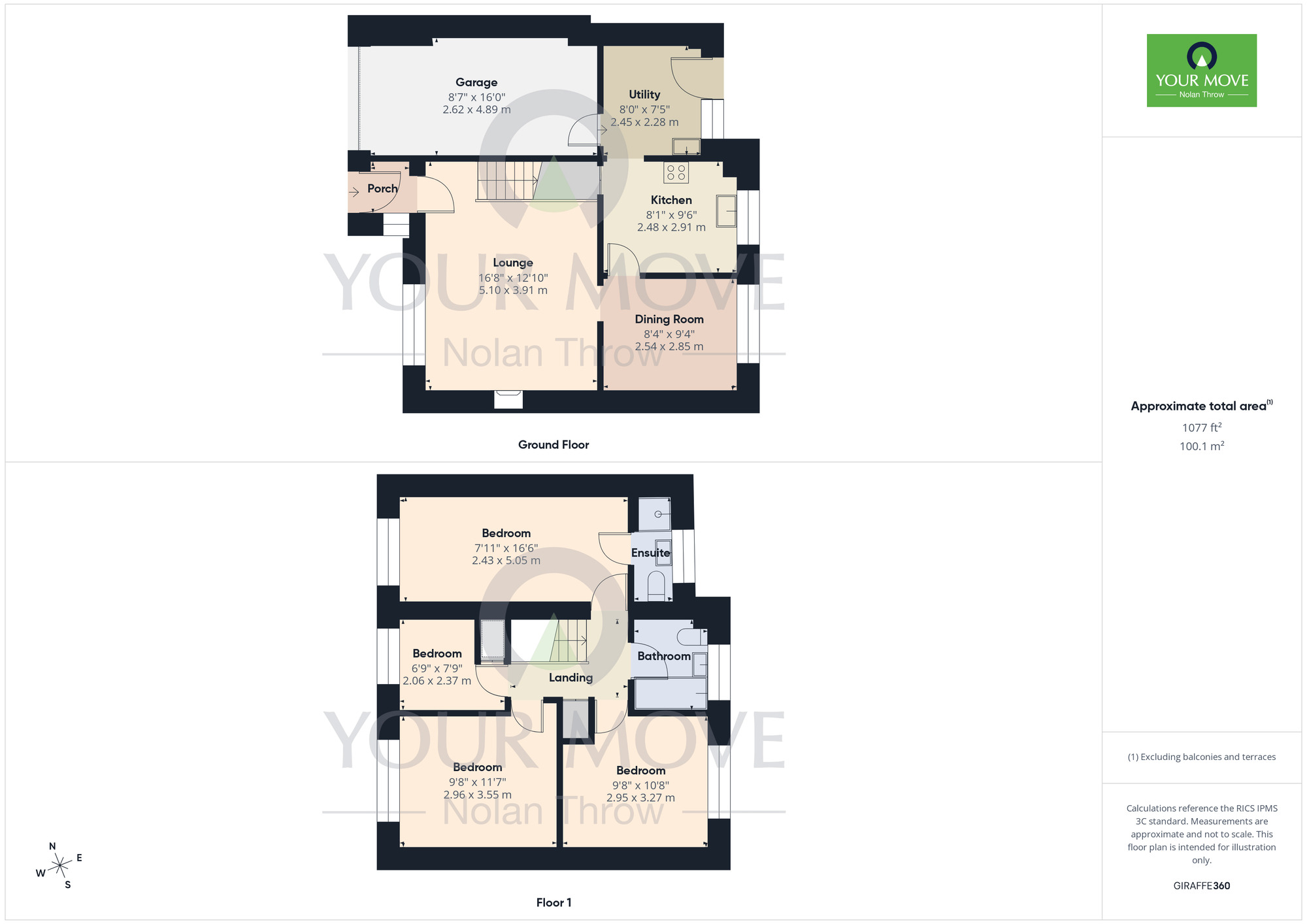 Floorplan of 4 bedroom Detached House for sale, Beeston Avenue, Wakes Meadow, Northampton, NN3