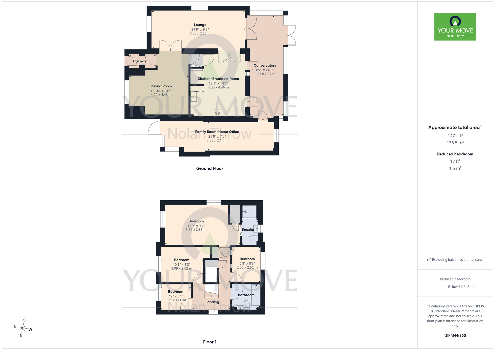Floorplan of 4 bedroom Detached House for sale, Raisins Field Close, Ecton Brook, Northampton, NN3