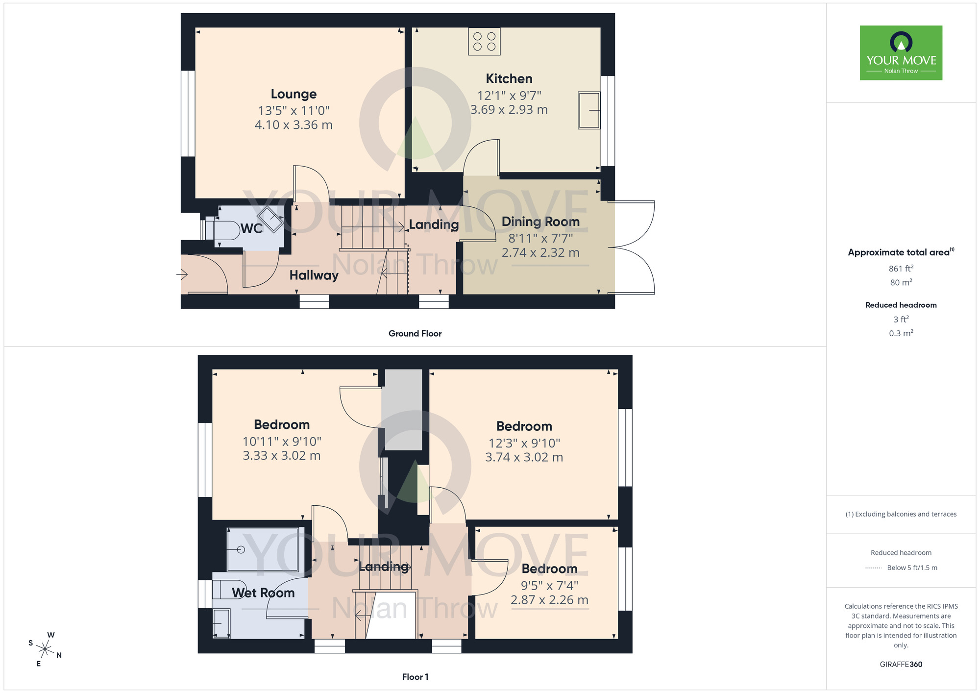 Floorplan of 3 bedroom End Terrace House for sale, Crowthorp Road, Rectory Farm, Northampton, NN3