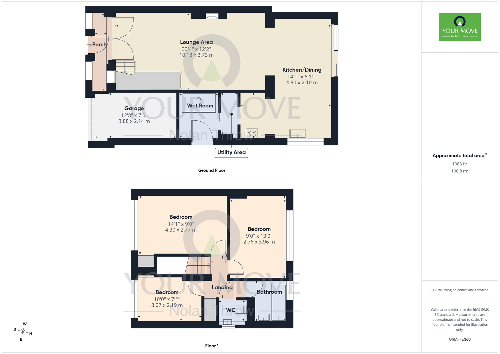 Floorplan of 3 bedroom Semi Detached House for sale, Smither Way, Bugbrooke, Northamptonshire, NN7
