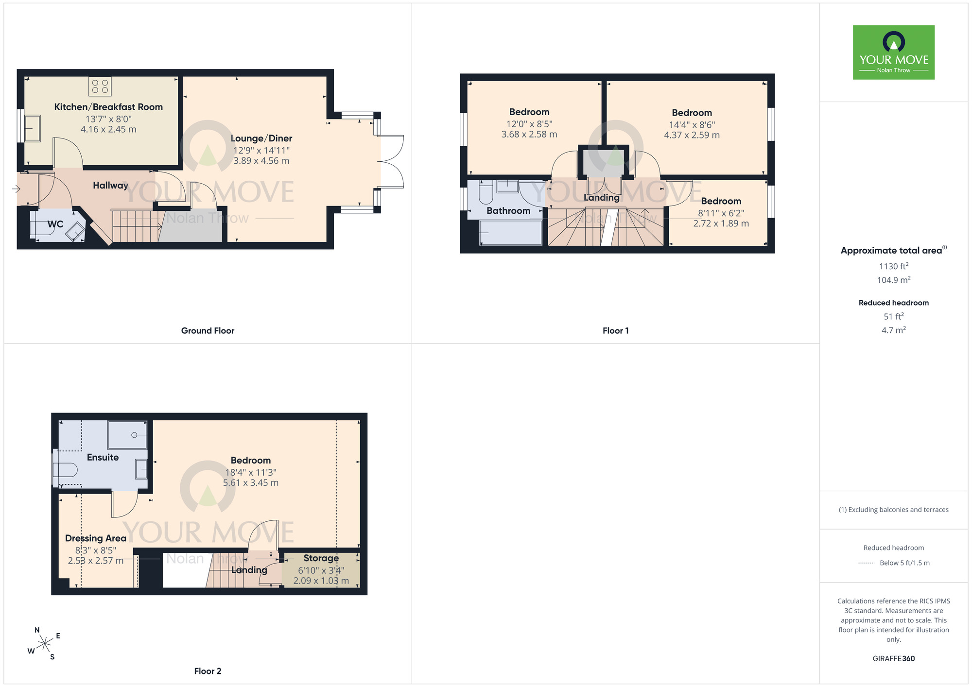Floorplan of 4 bedroom Semi Detached House for sale, Higgs Close, Overstone Gate, Northampton, NN6