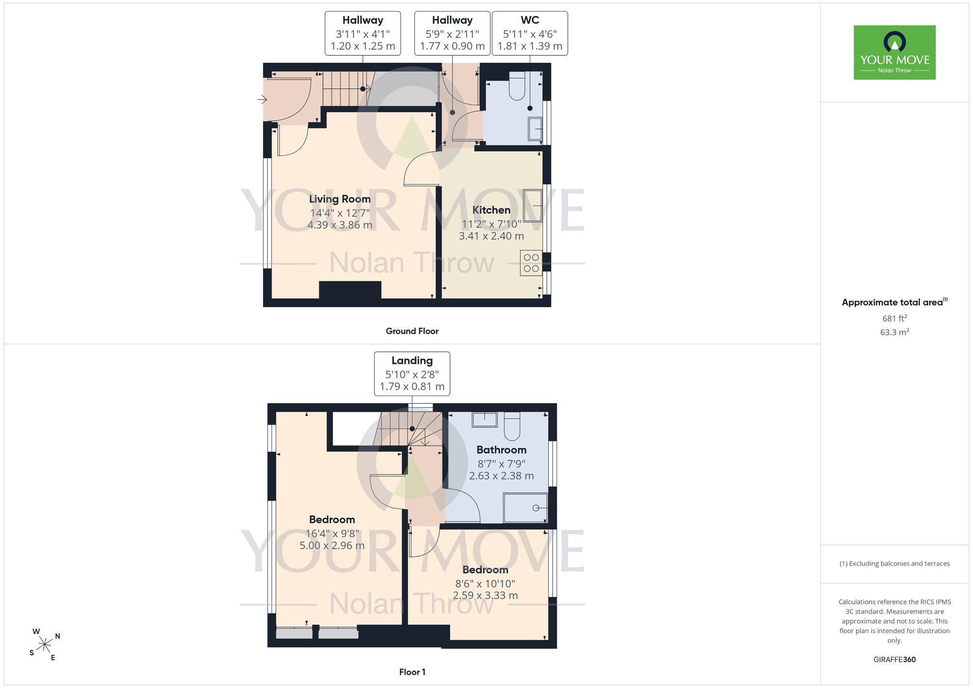 Floorplan of 2 bedroom Semi Detached House to rent, Countess Road, St James, Northamptonshire, NN5